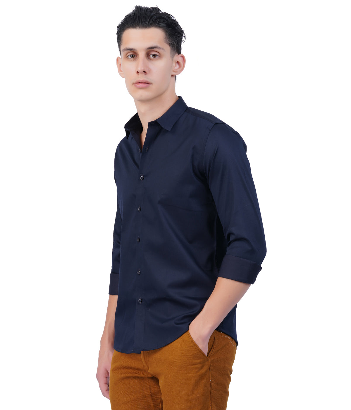 Men's Navy Blue Shirt – Full Sleeve Casual Shirt