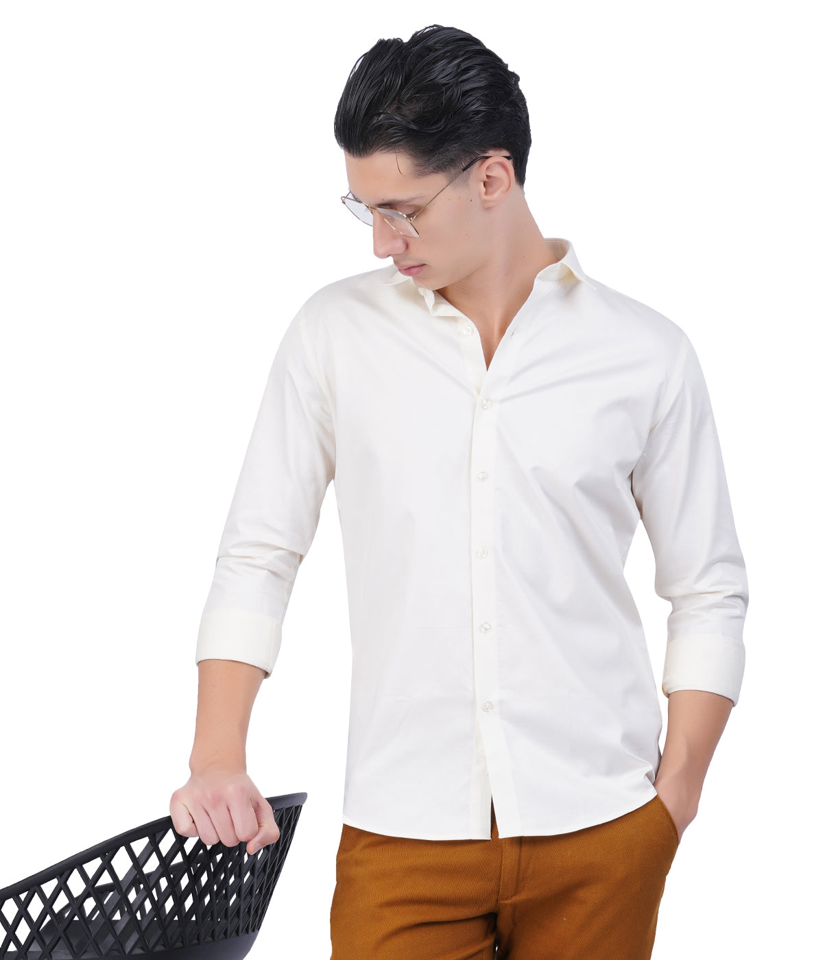 Men's White Formal Shirt – Full Sleeve Casual Shirt