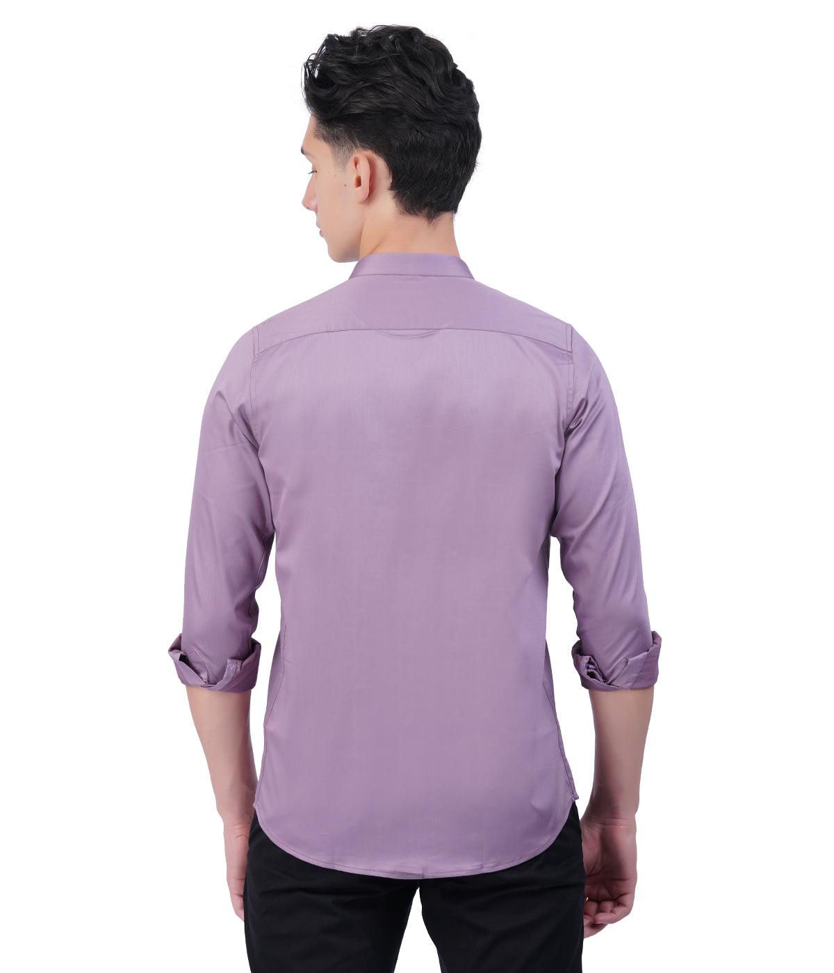 Men's Lavender Mandarin Collar Shirt