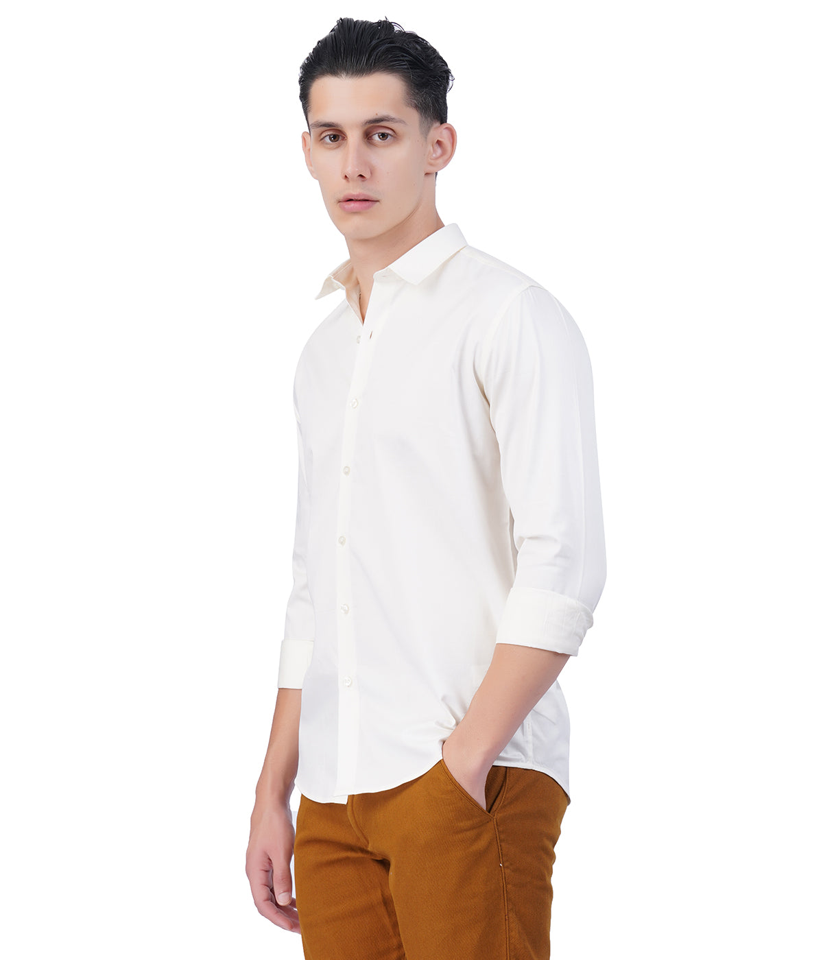 Men's White Formal Shirt – Full Sleeve Casual Shirt