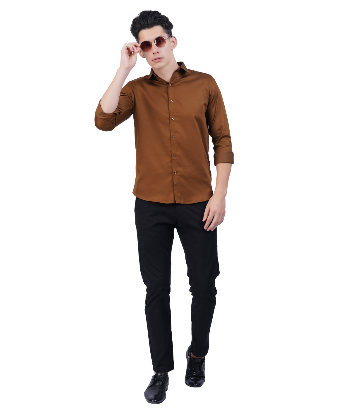 Men's Brown Shirt with Full Sleeves