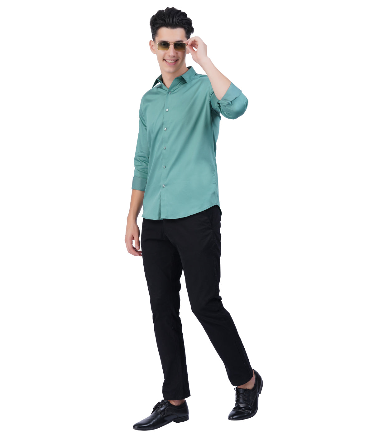 Men's Teal Green Shirt with Full Sleeves
