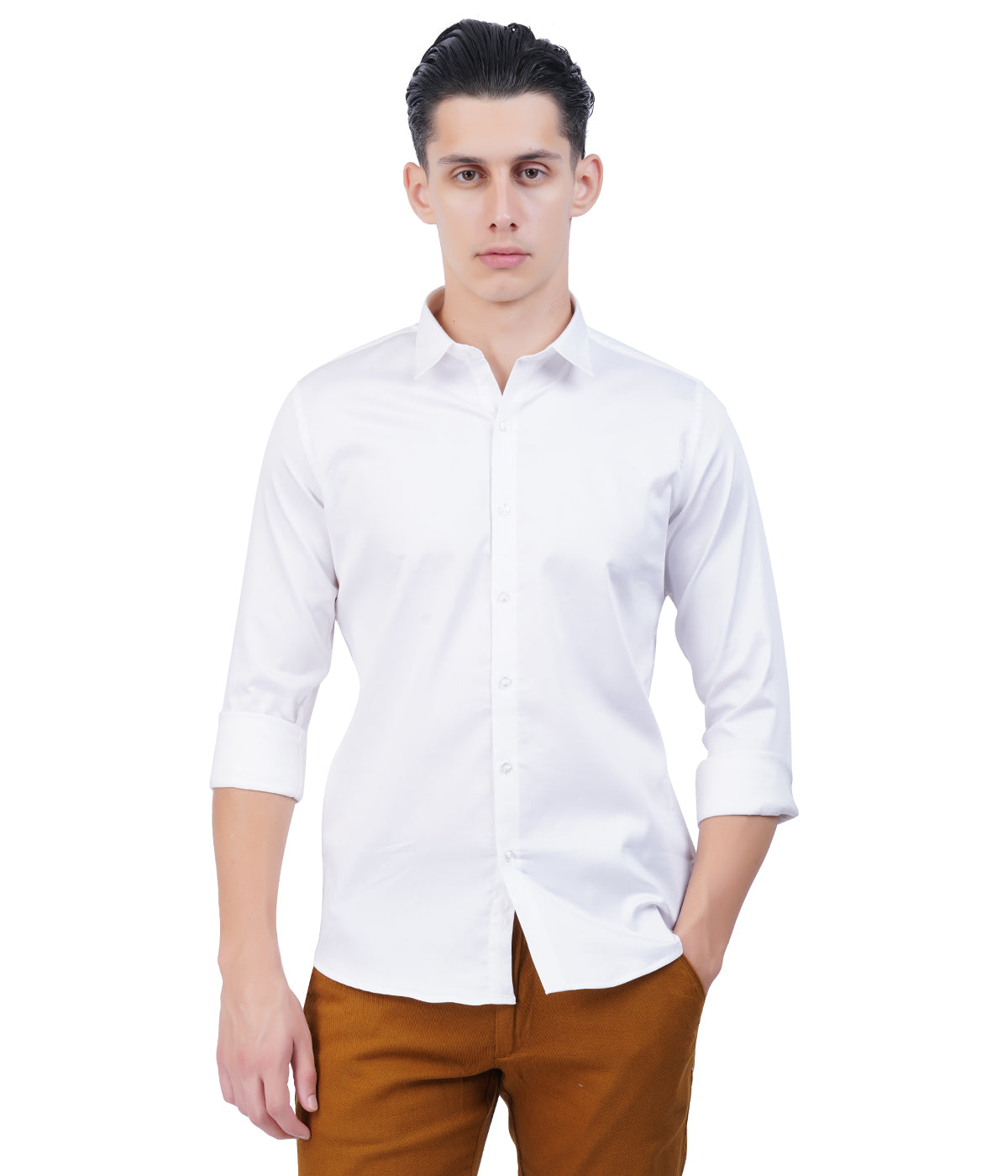 Men's White Formal Shirt – Full Sleeves
