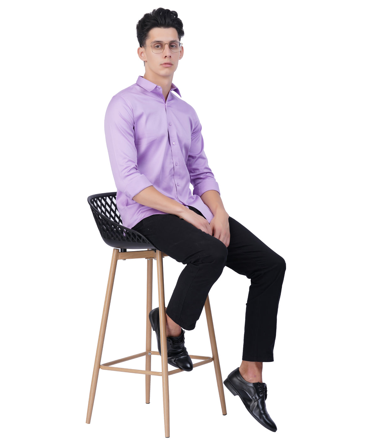 Men's Medium Lavender Shirt with Full Sleeves