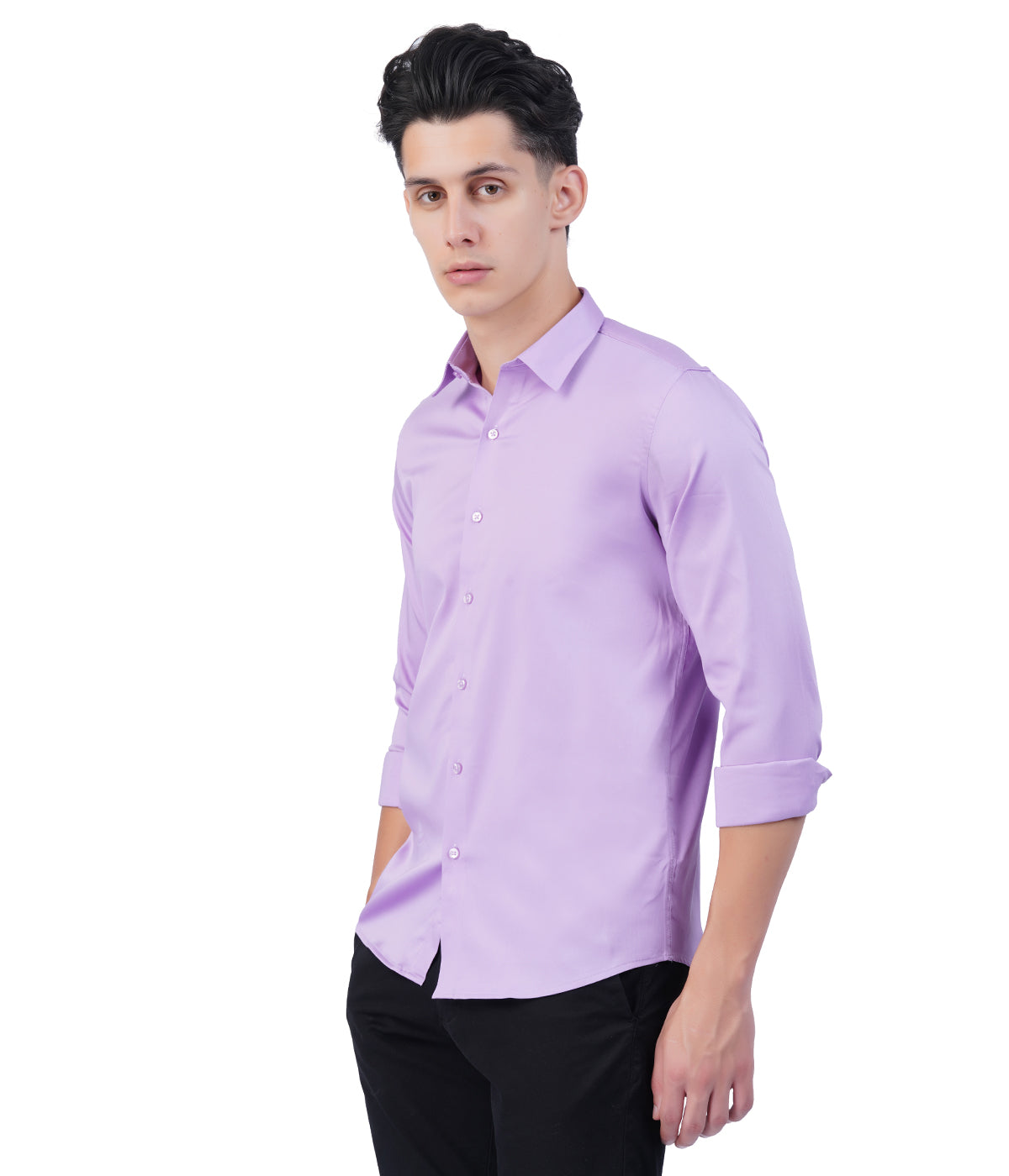 Men's Medium Lavender Shirt with Full Sleeves