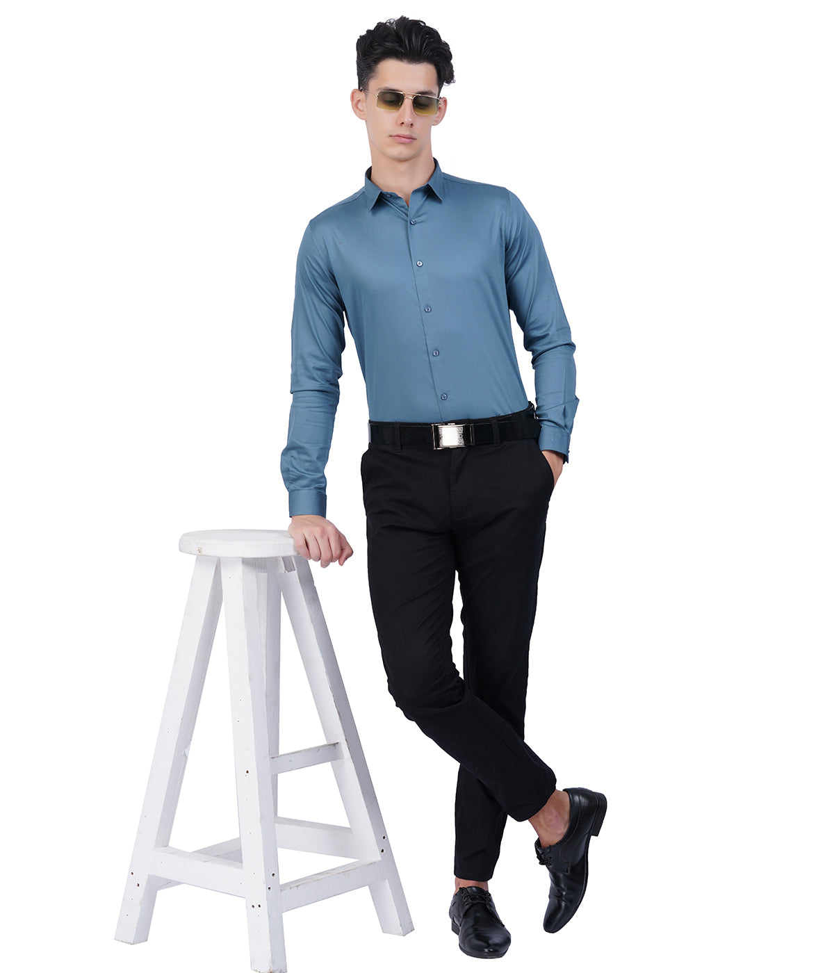 Men's Steel Blue Formal Shirt