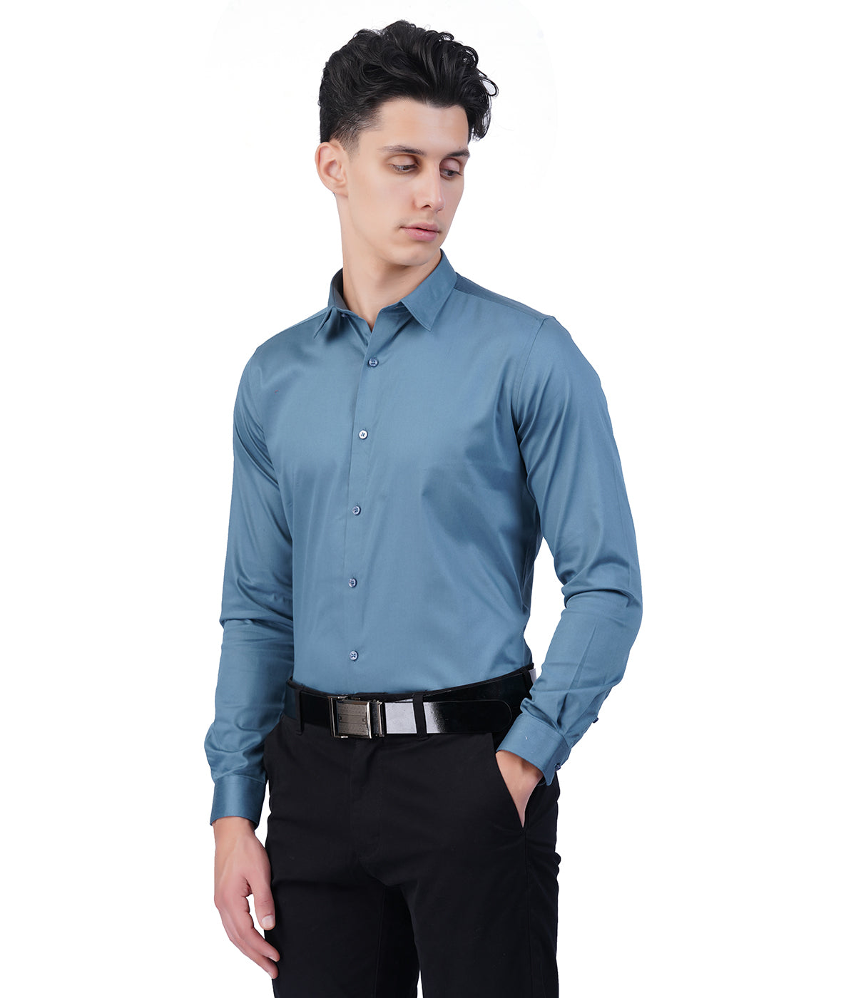 Men's Steel Blue Formal Shirt