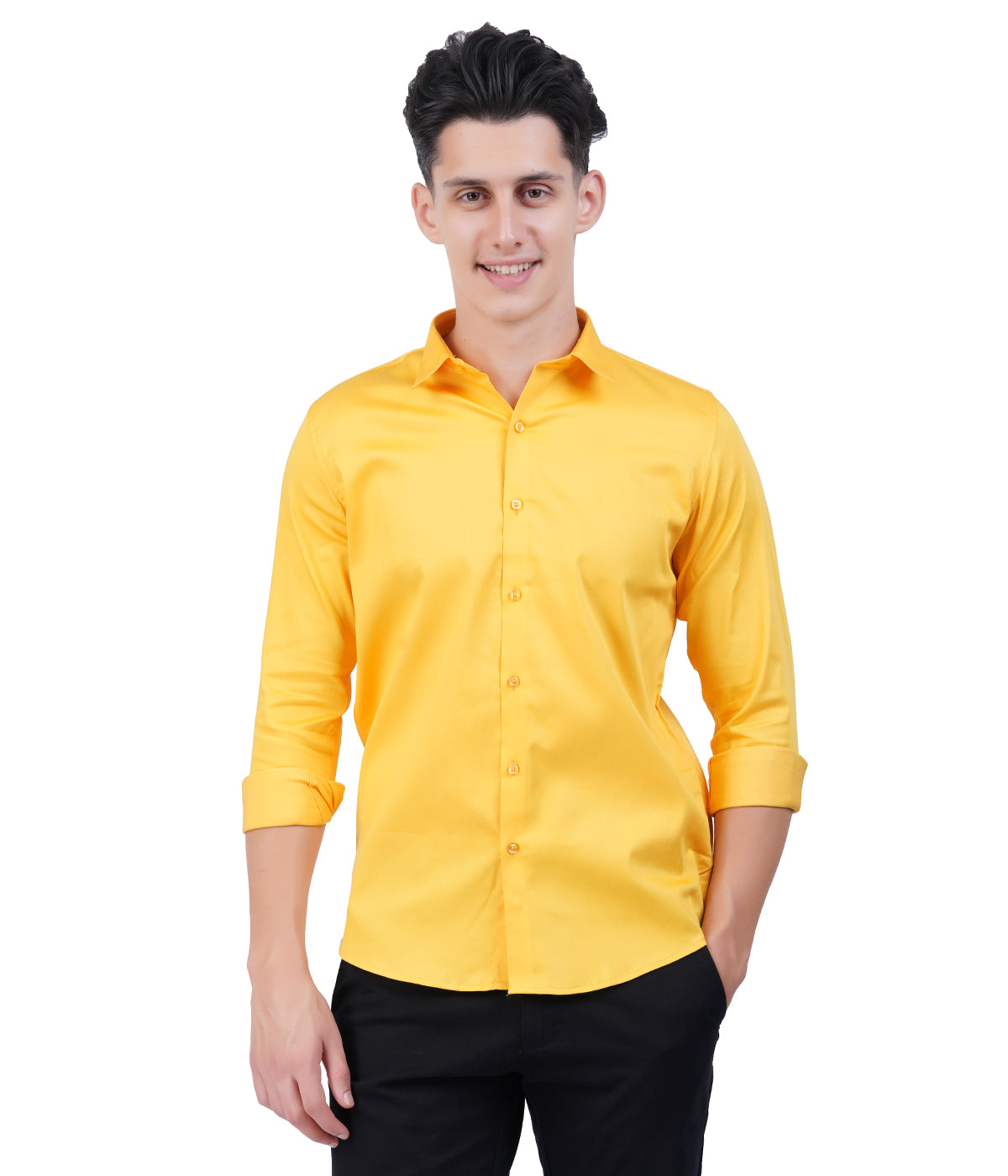 Men's Yellow Shirt with Full Sleeves