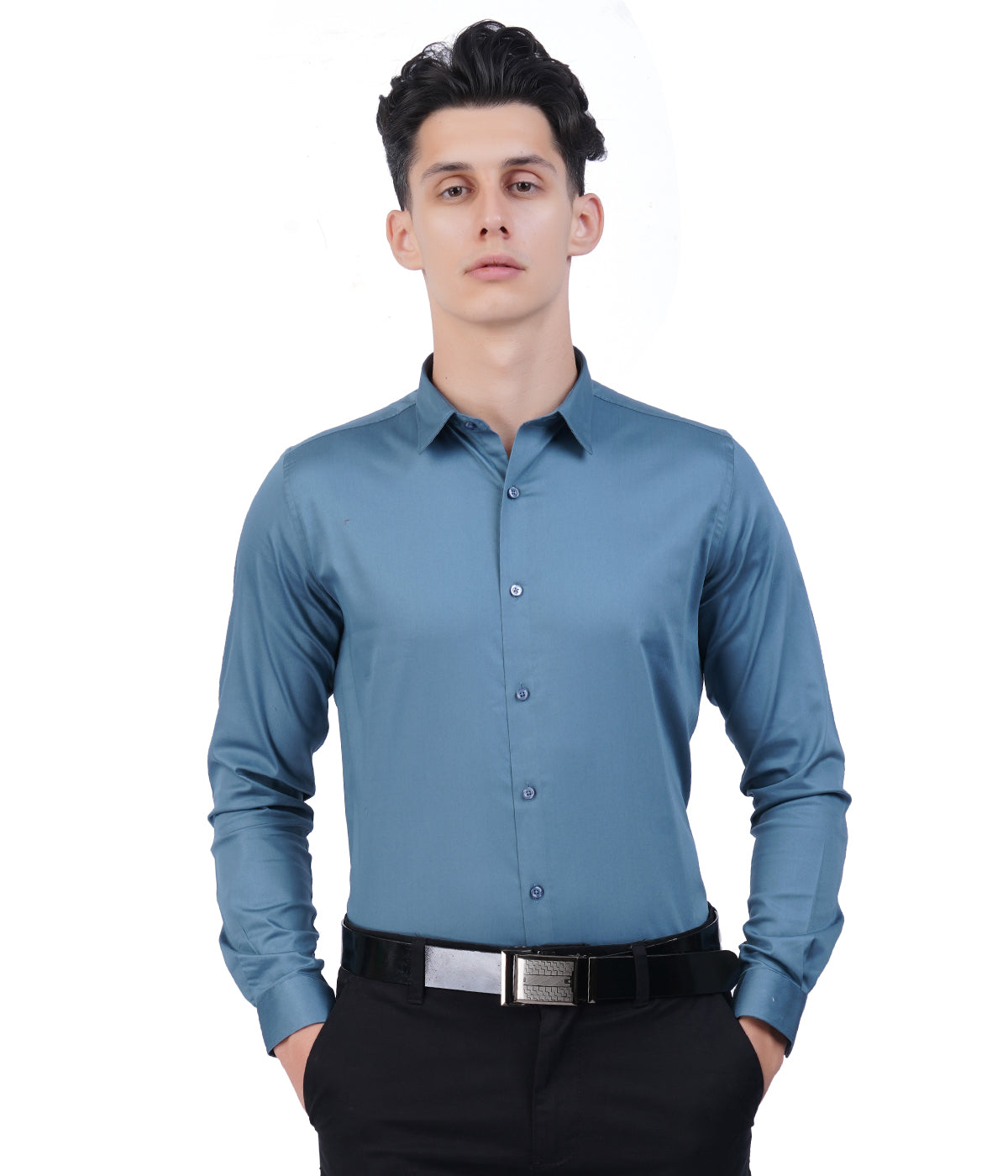 Men's Steel Blue Formal Shirt