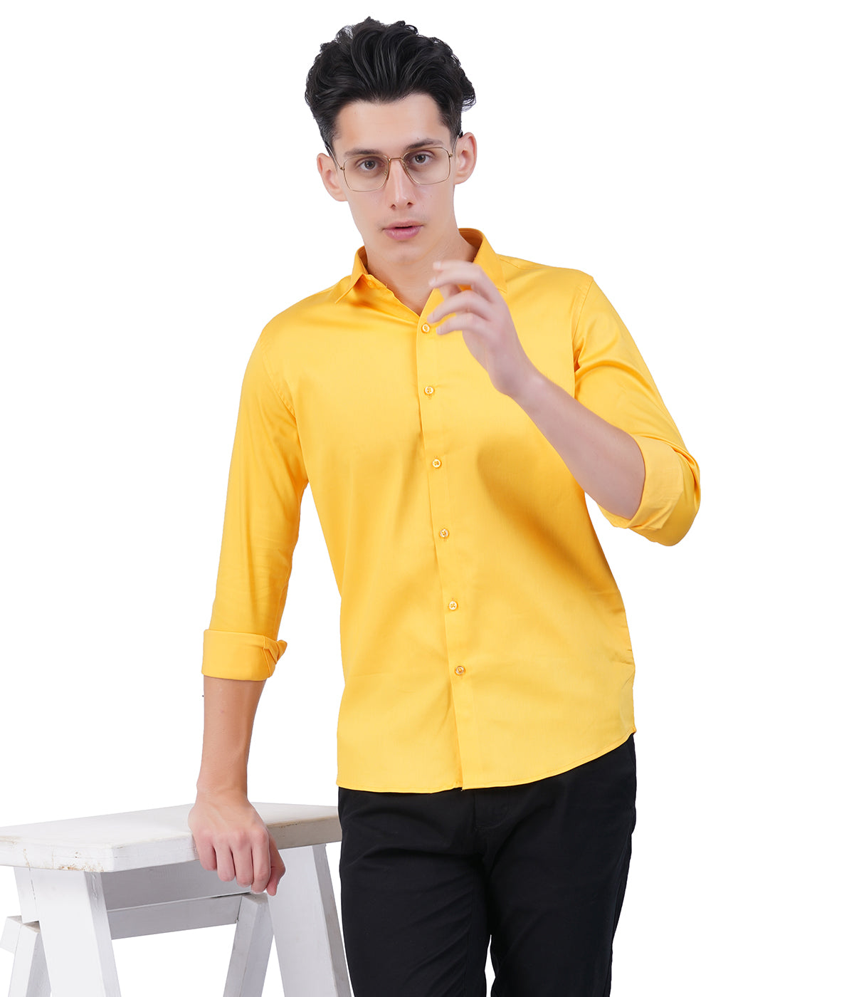 Men's Yellow Shirt with Full Sleeves