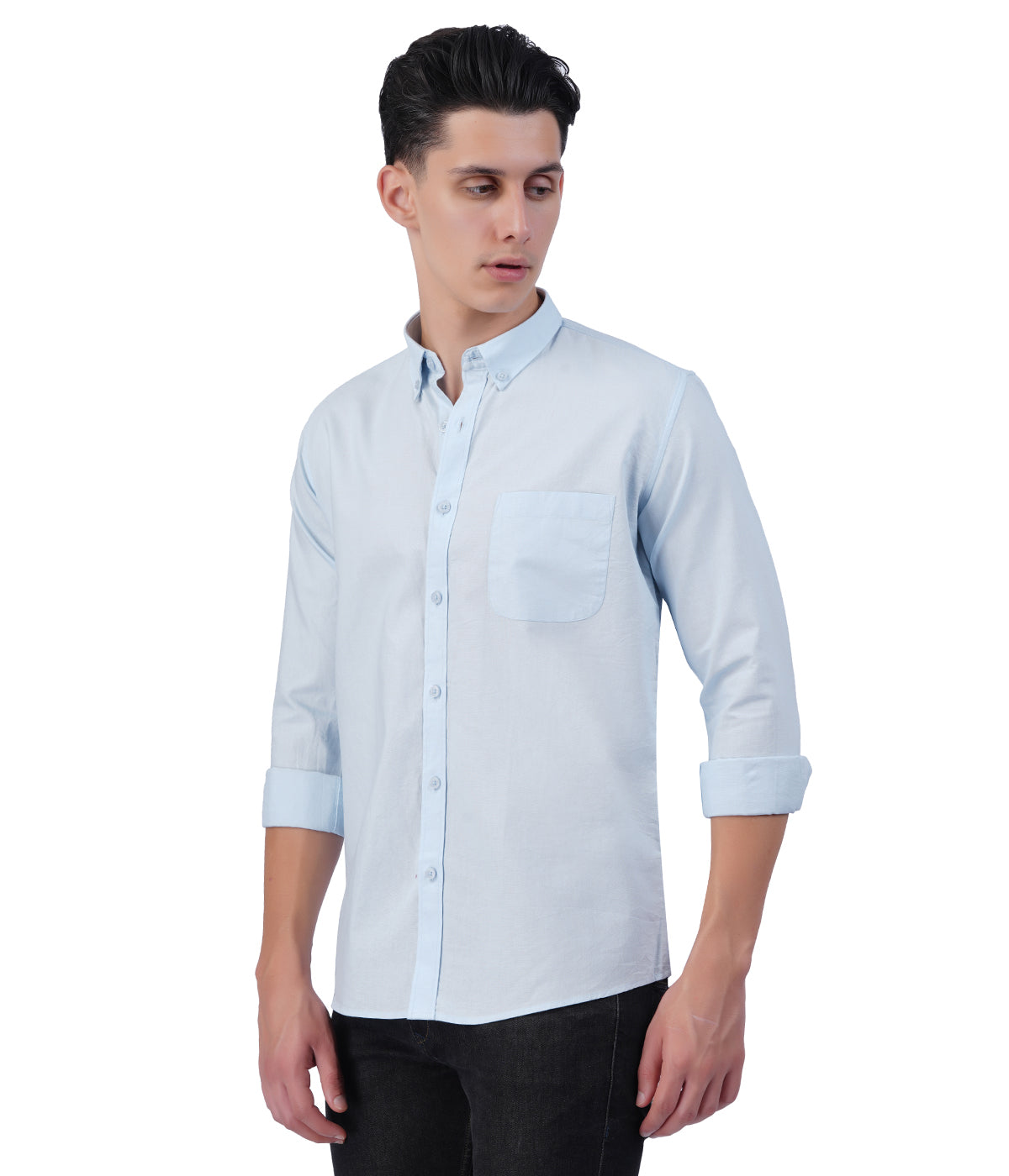 Men's Ice Blue Shirt – Full Sleeve Casual Shirt