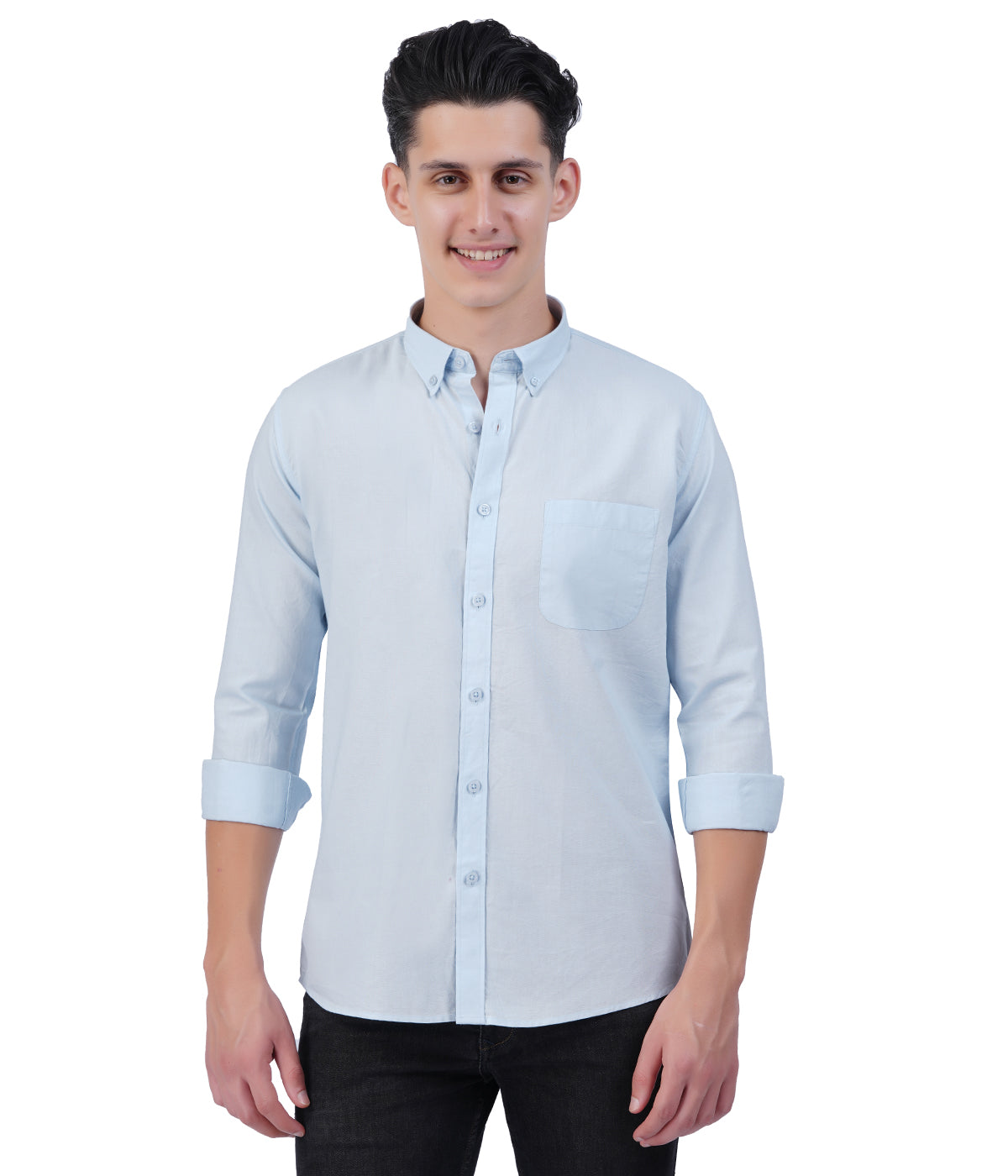 Men's Ice Blue Shirt – Full Sleeve Casual Shirt