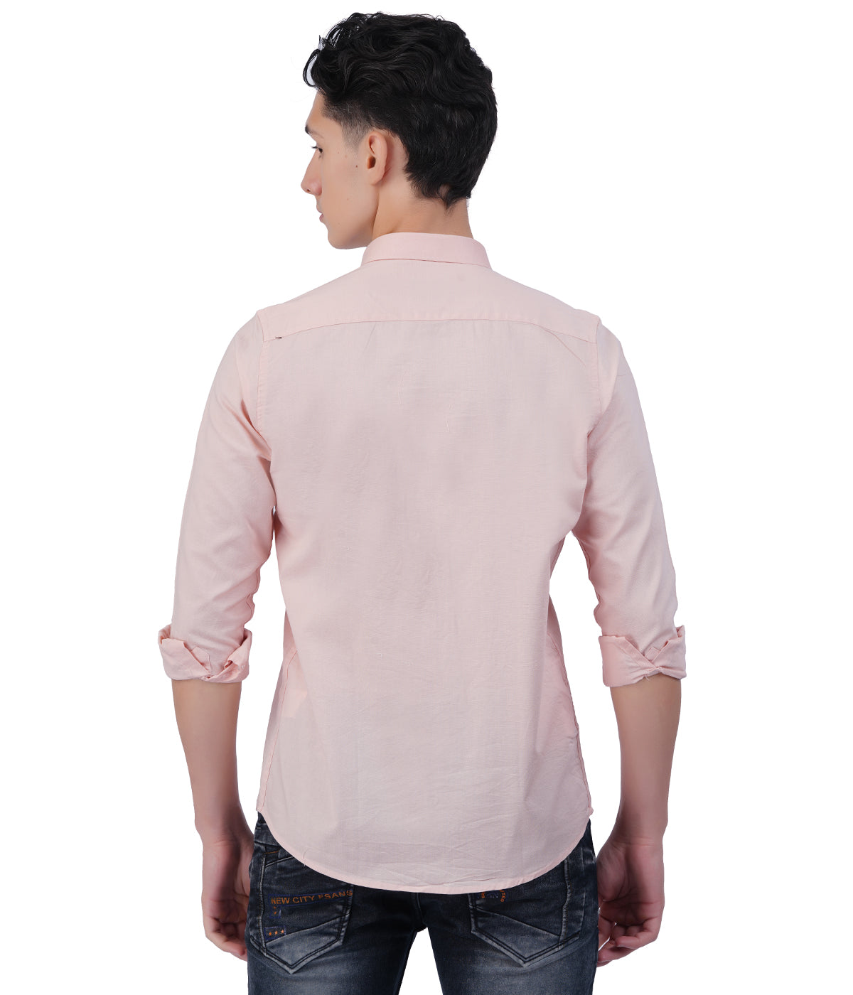 Men's Peach Shirt Full Sleeve