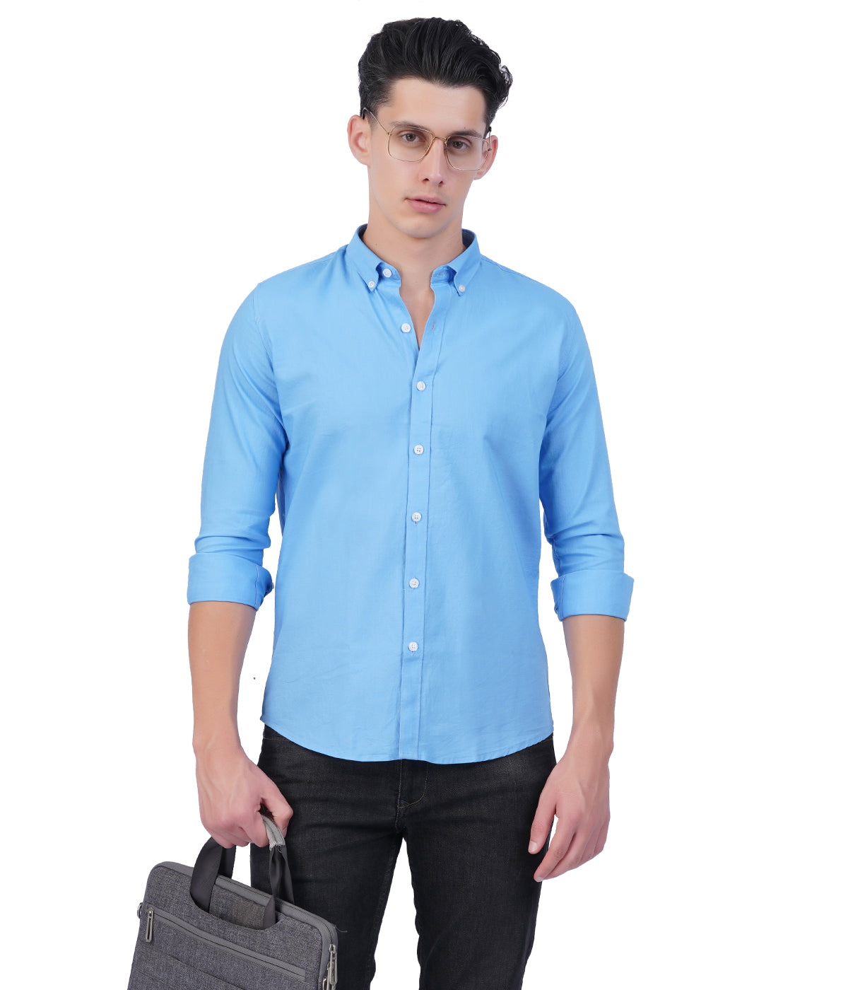 Men's Sky Blue Shirt – Full Sleeve Casual Shirt