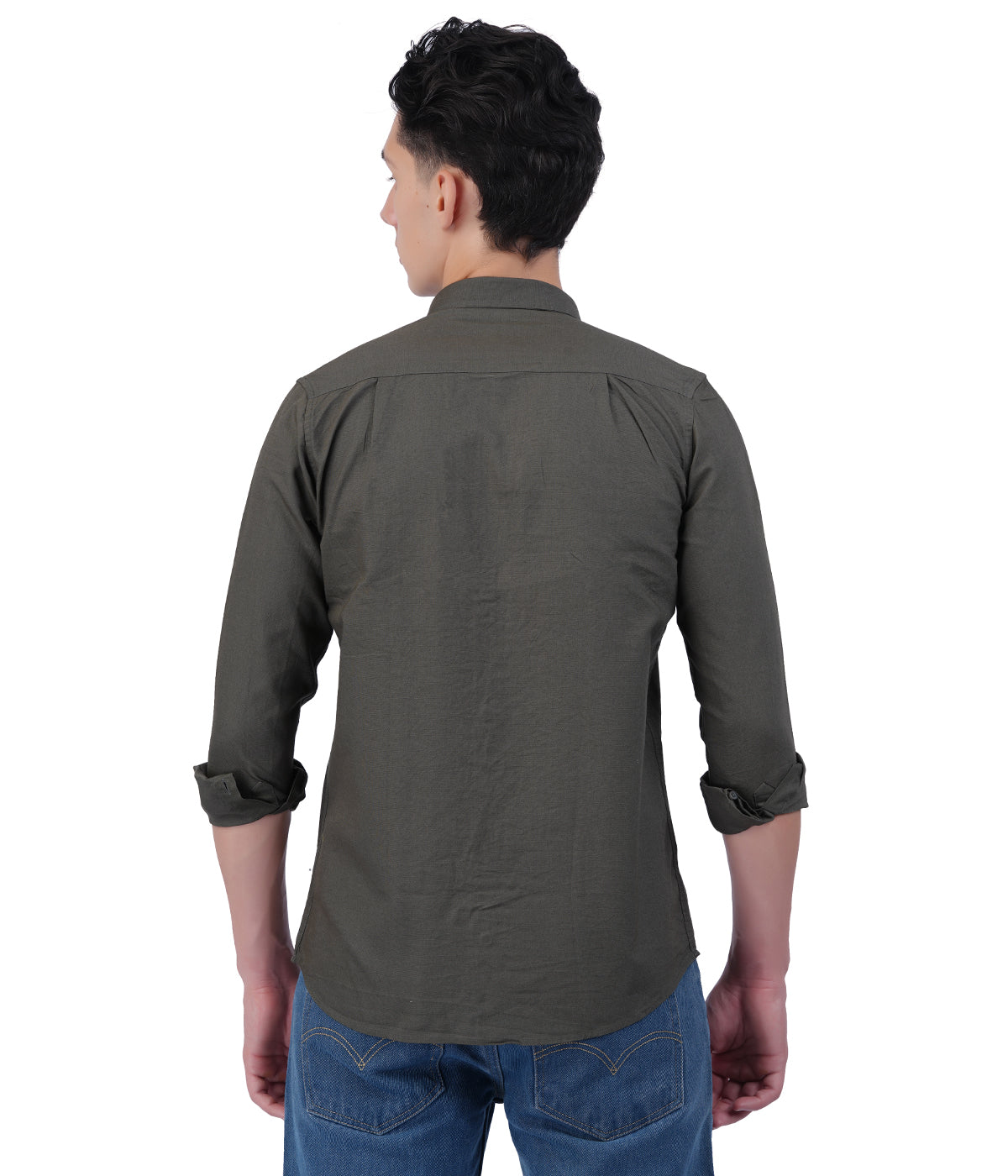 Men's Olive Grey Full Sleeve Shirt
