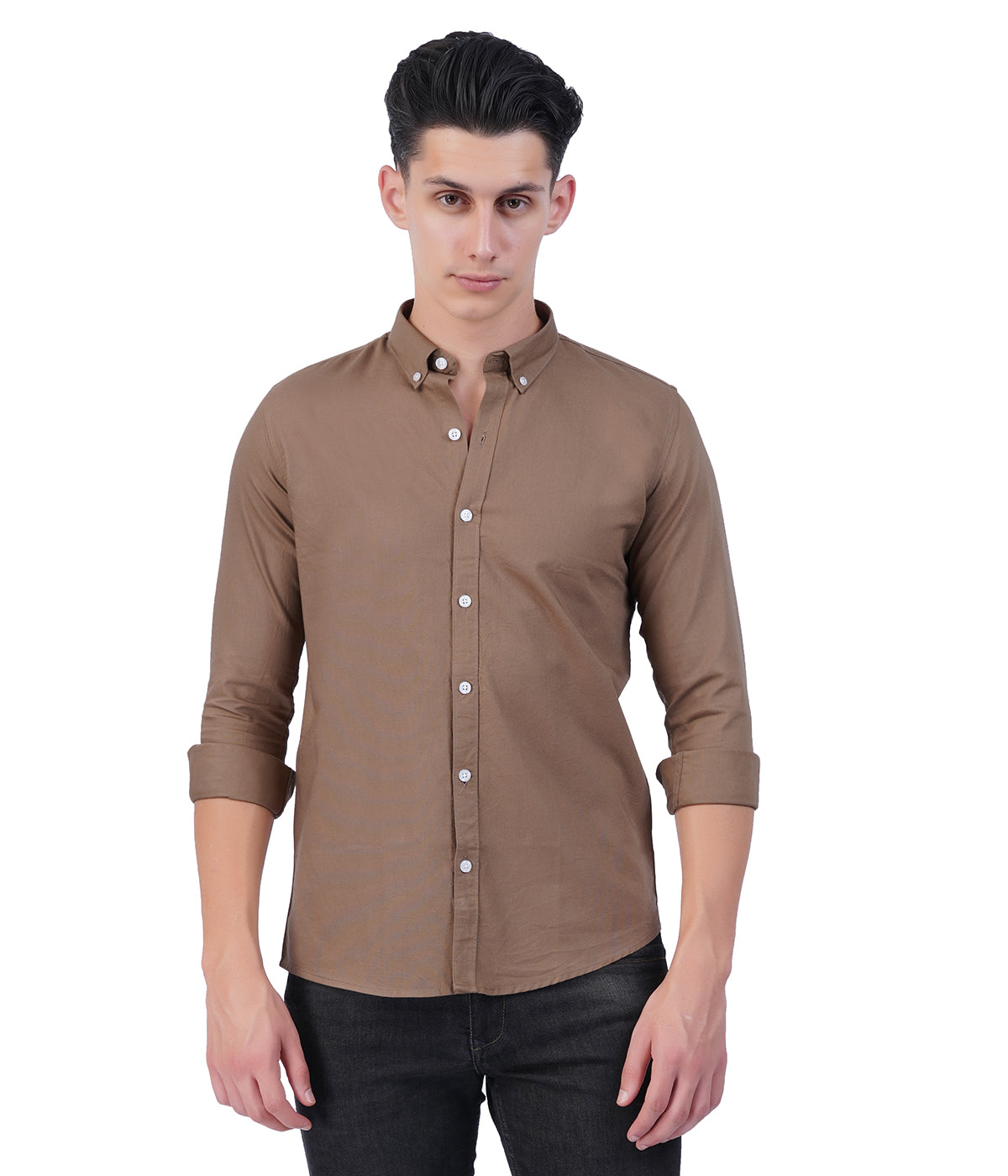 Men's Mocha Brown Shirt – Full Sleeve Casual Shirt