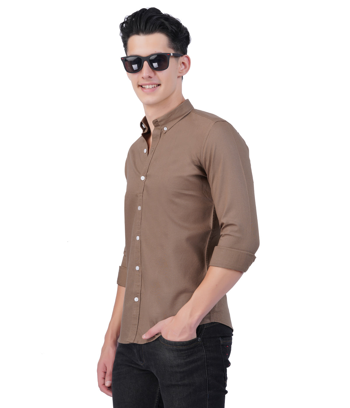 Men's Mocha Brown Shirt – Full Sleeve Casual Shirt