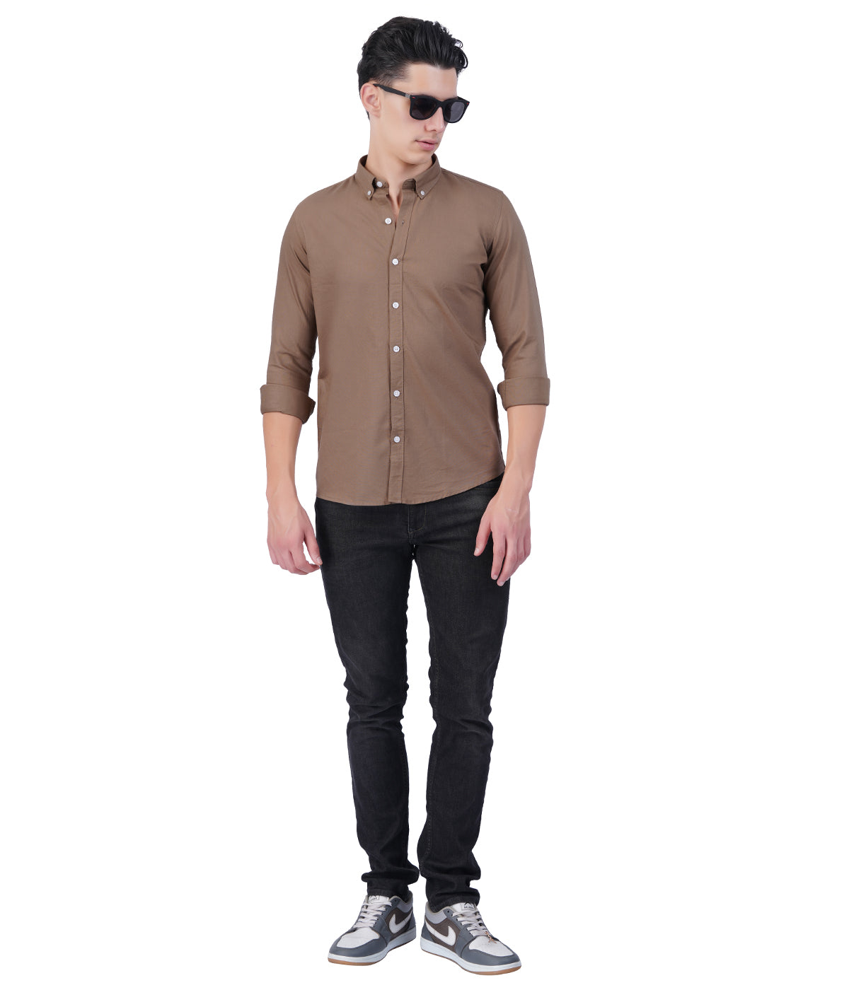 Men's Mocha Brown Shirt – Full Sleeve Casual Shirt