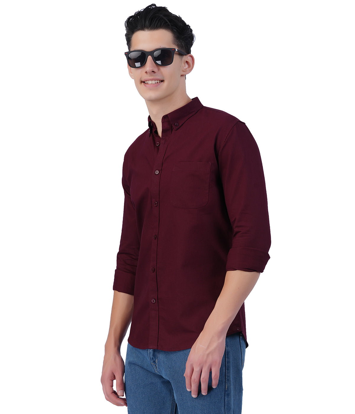 Men's Deep Maroon Full Sleeve Shirt