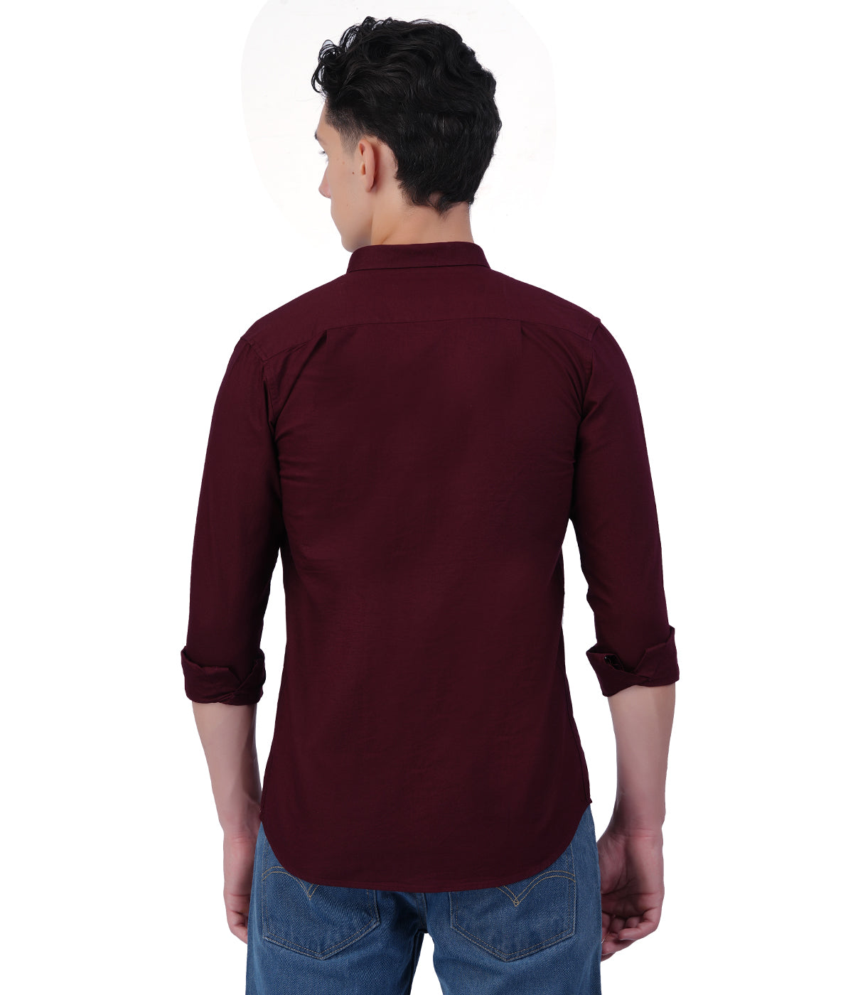 Men's Deep Maroon Full Sleeve Shirt