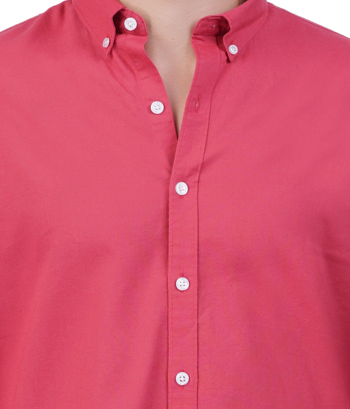 Men's Coral Red Shirt – Full Sleeve Casual Shirt