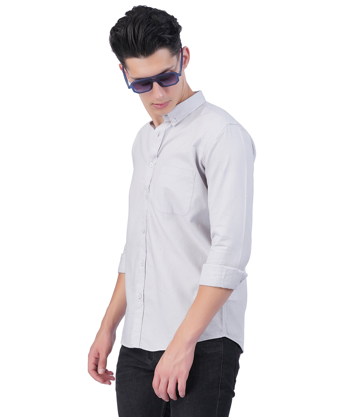 Men's Light Grey Shirt – Full Sleeve Casual Shirt