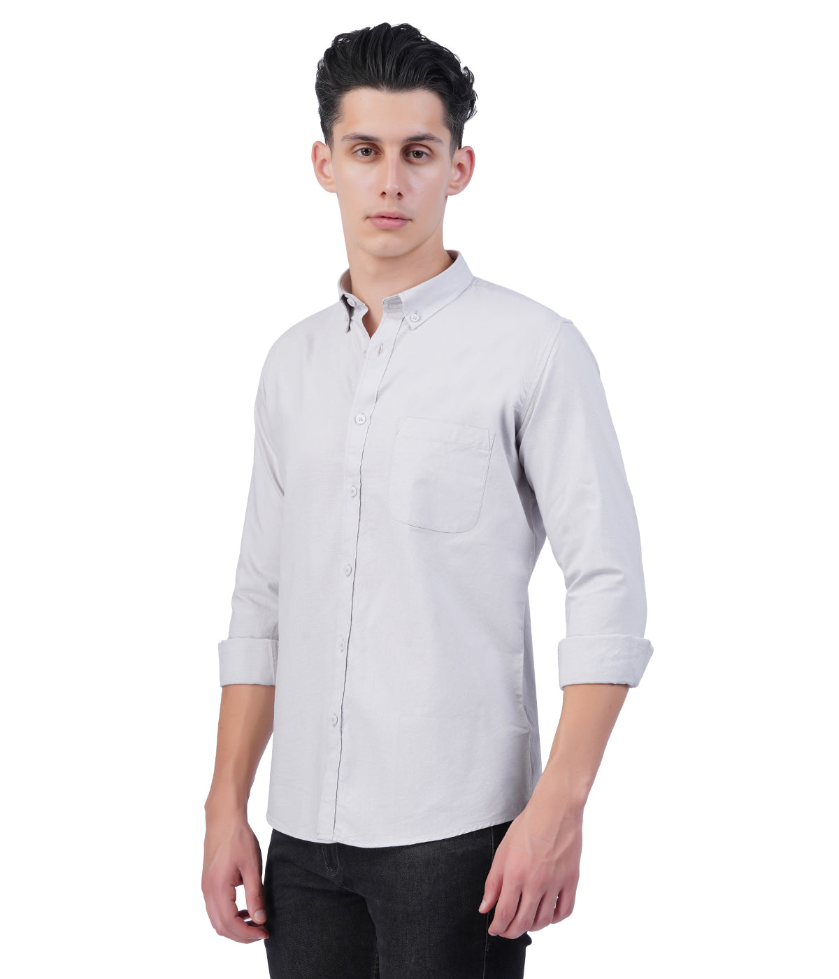 Men's Light Grey Shirt – Full Sleeve Casual Shirt
