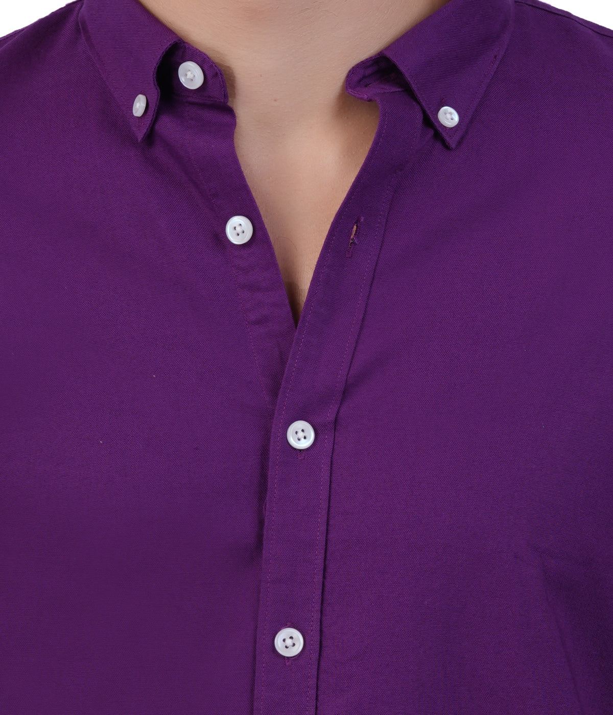 Deep Plum Solid Full Sleeve Casual Shirt for Men