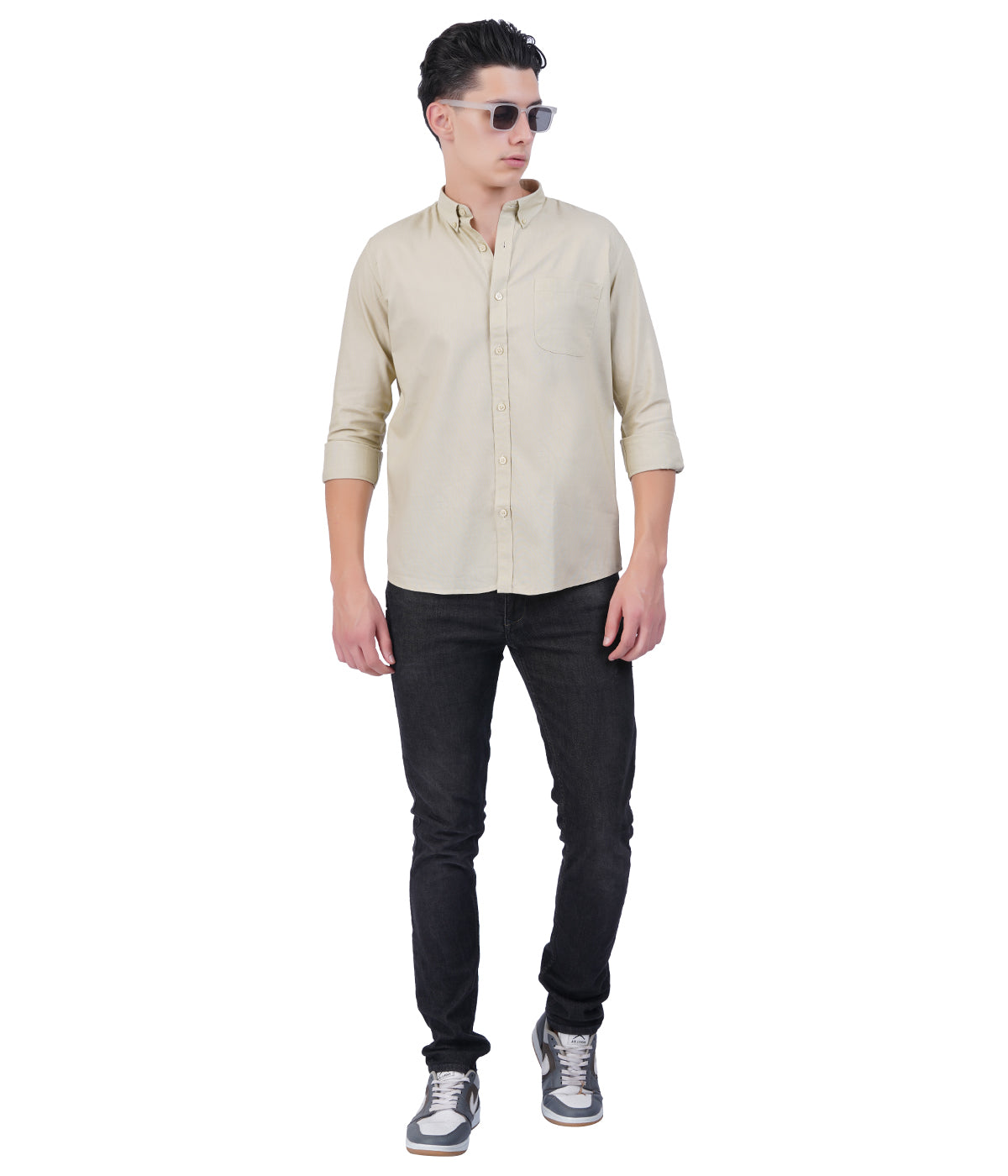 Men's Beige Shirt – Full Sleeve Casual Shirt