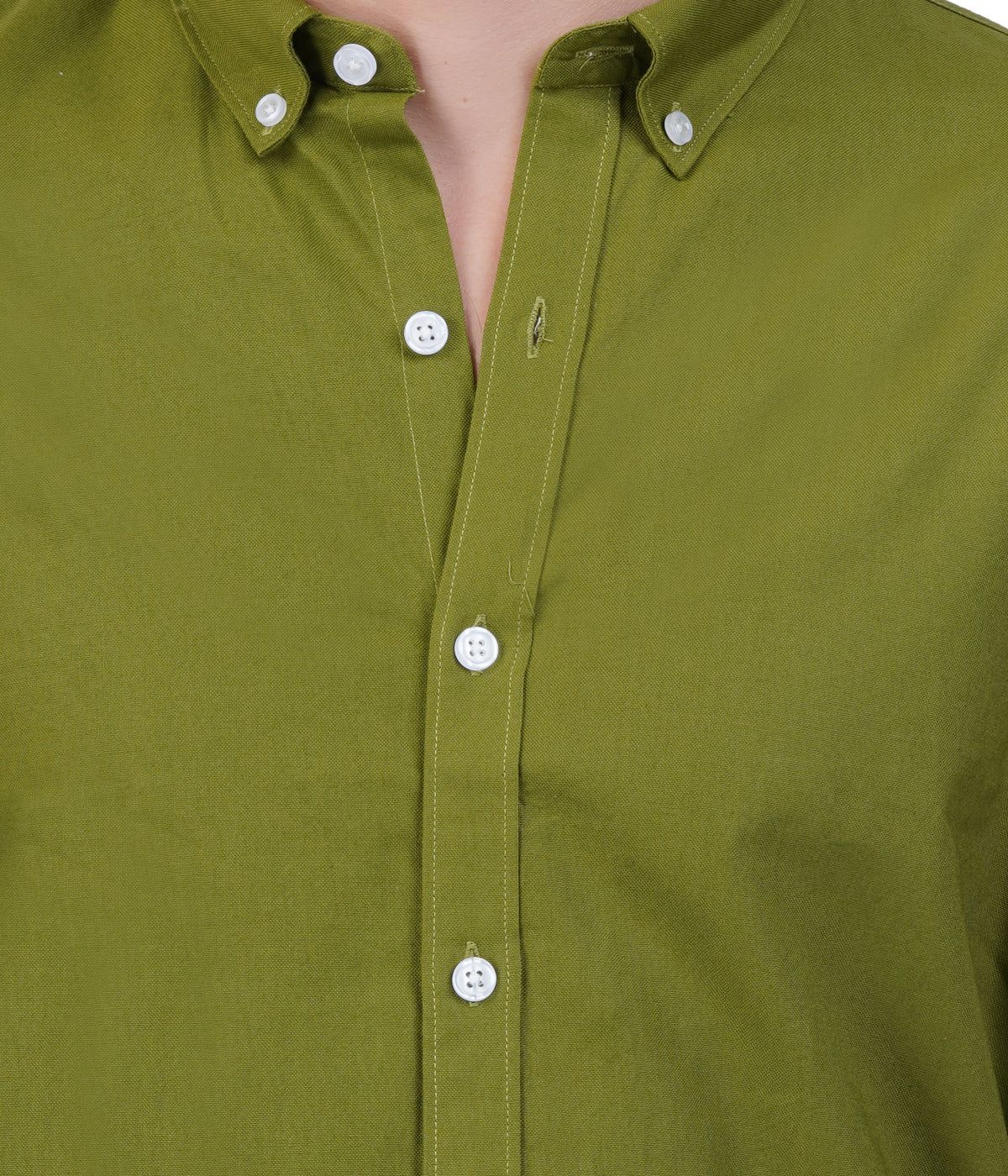Men's Olive Green Shirt – Full Sleeve Casual Shirt