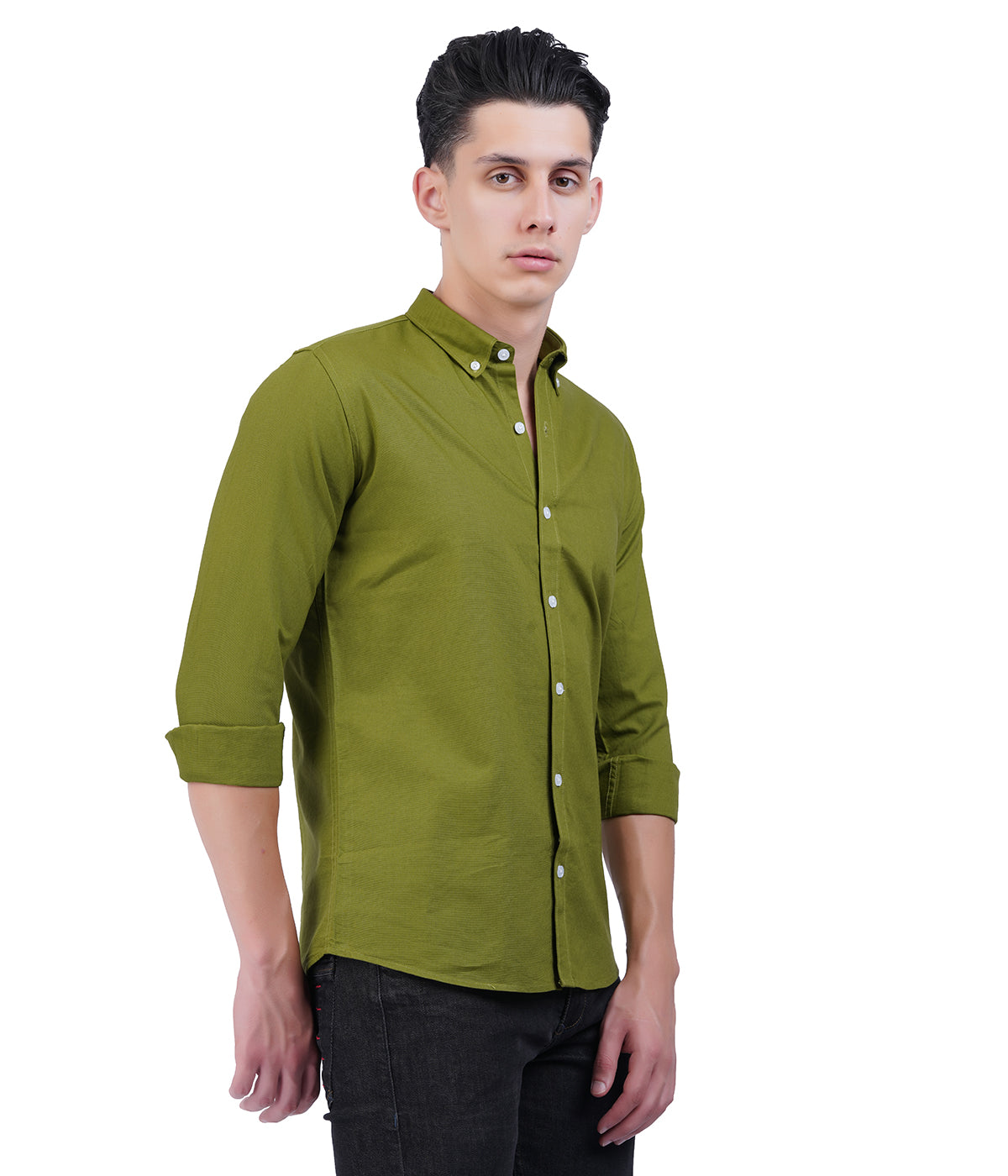 Men's Olive Green Shirt – Full Sleeve Casual Shirt