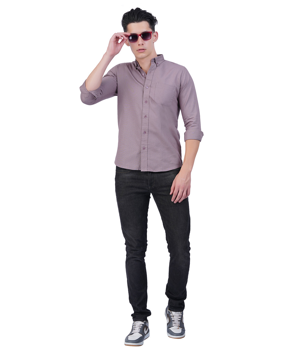Men's Taupe Grey Shirt – Full Sleeve Casual Shirt