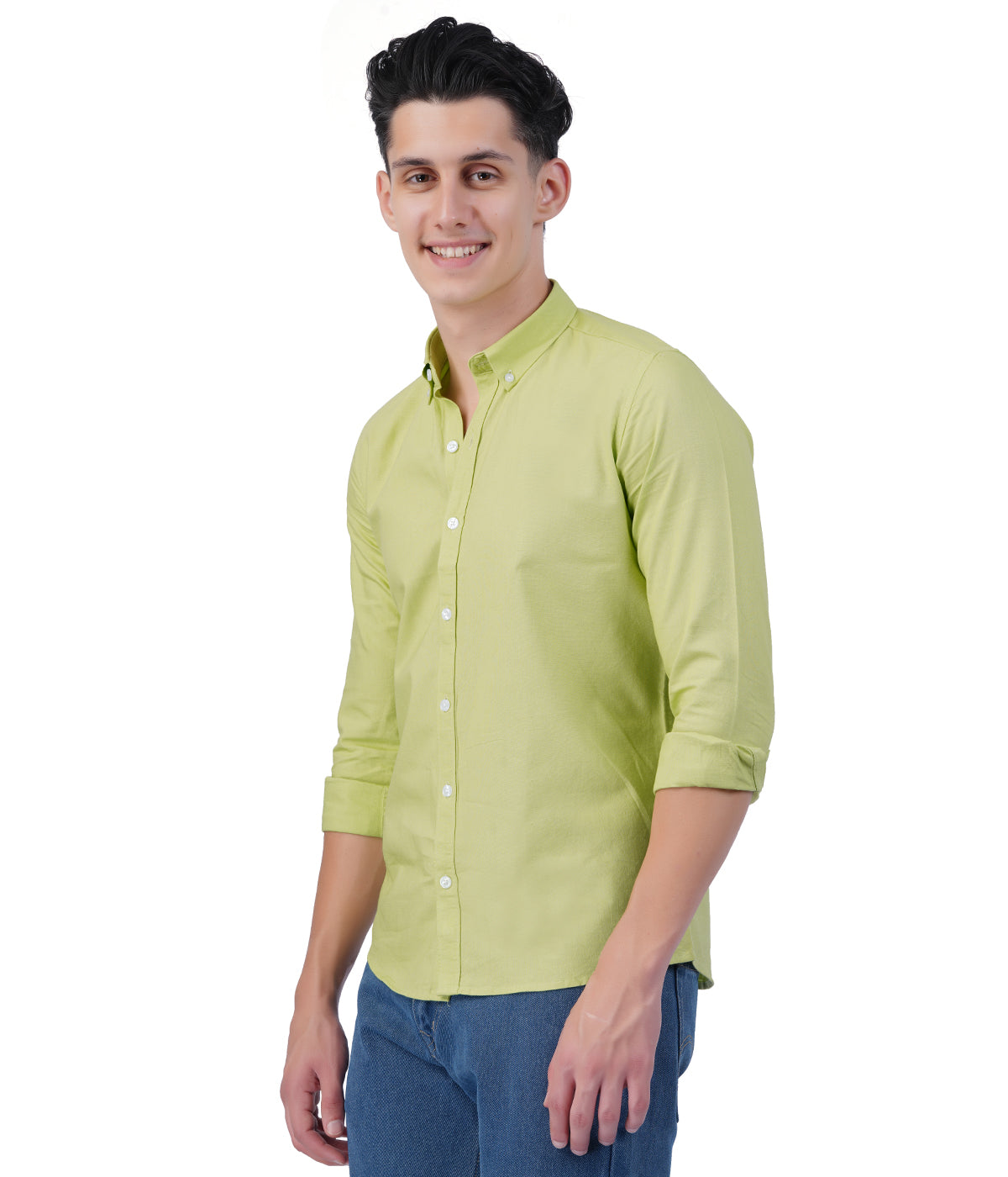 Men's Lime Green Shirt – Full Sleeve Casual Shirt - OXFORD