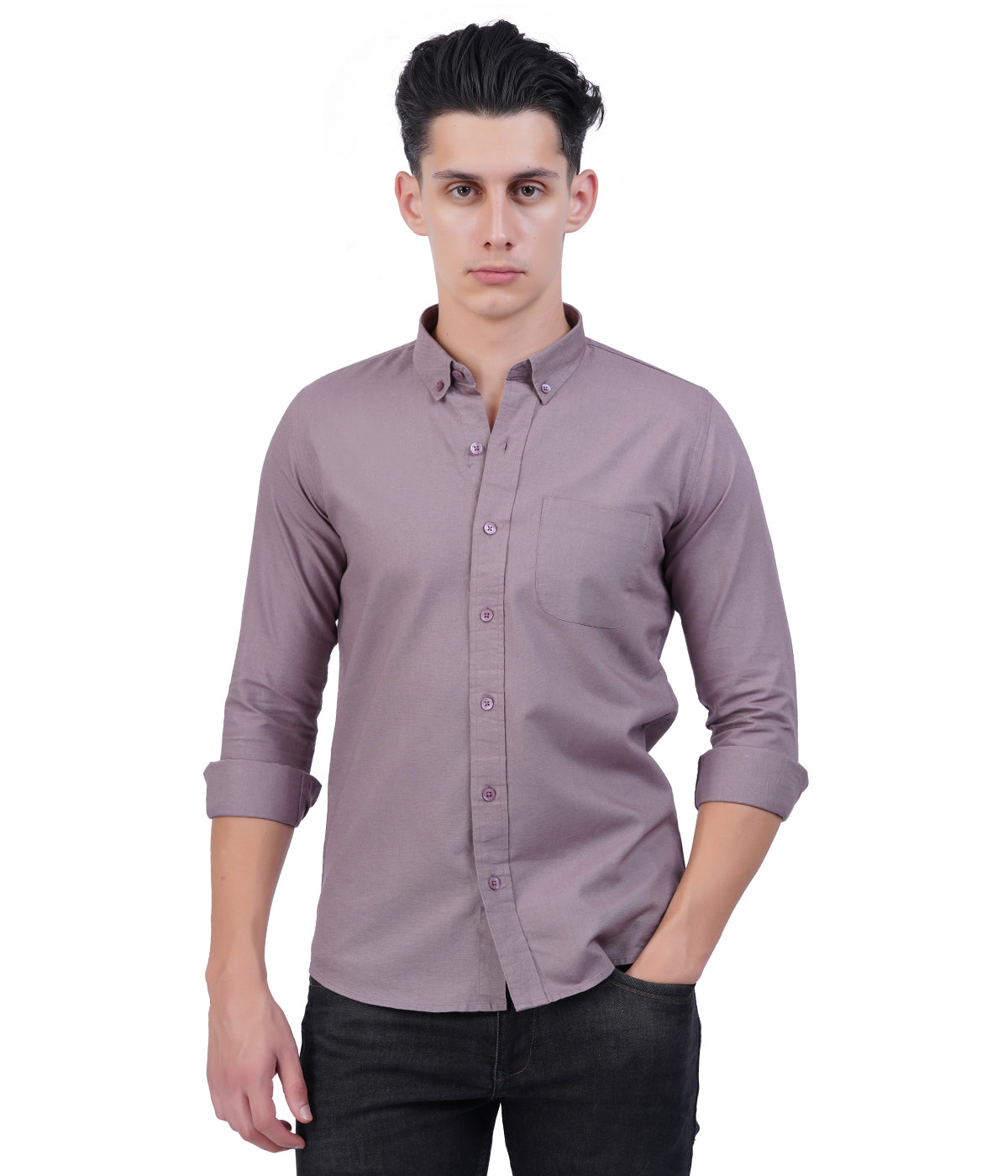 Men's Taupe Grey Shirt – Full Sleeve Casual Shirt