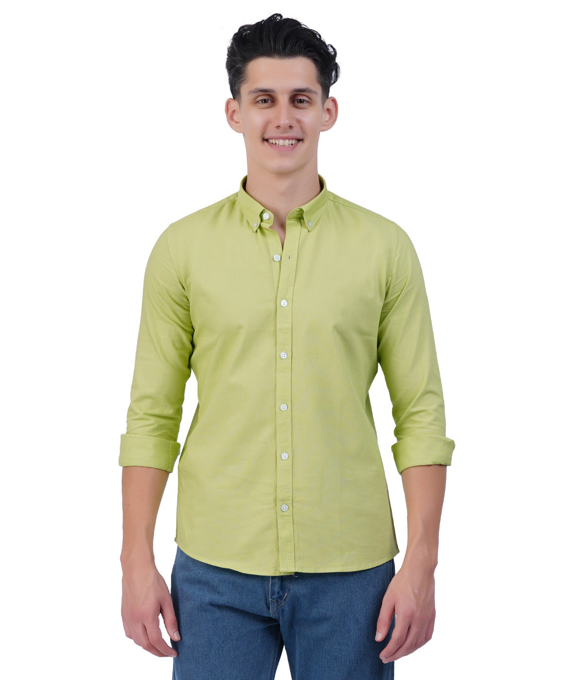 Men's Lime Green Shirt – Full Sleeve Casual Shirt - OXFORD