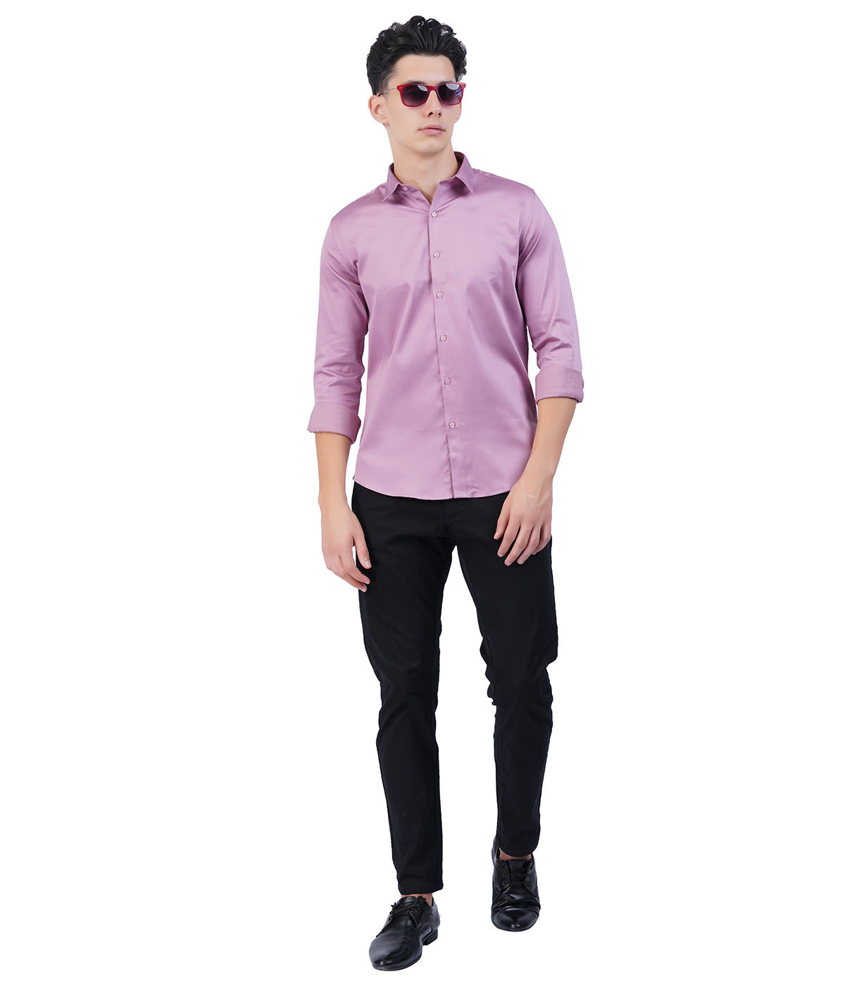 Men's Lavender Pink Shirt with Full Sleeves