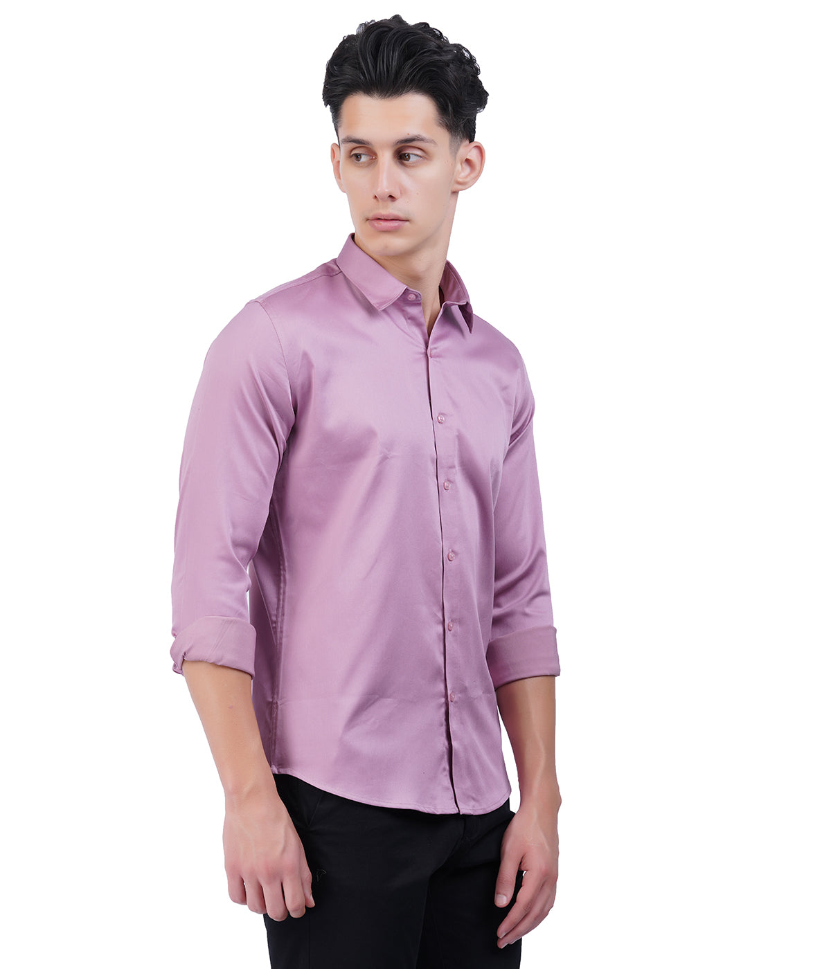 Men's Lavender Pink Shirt with Full Sleeves