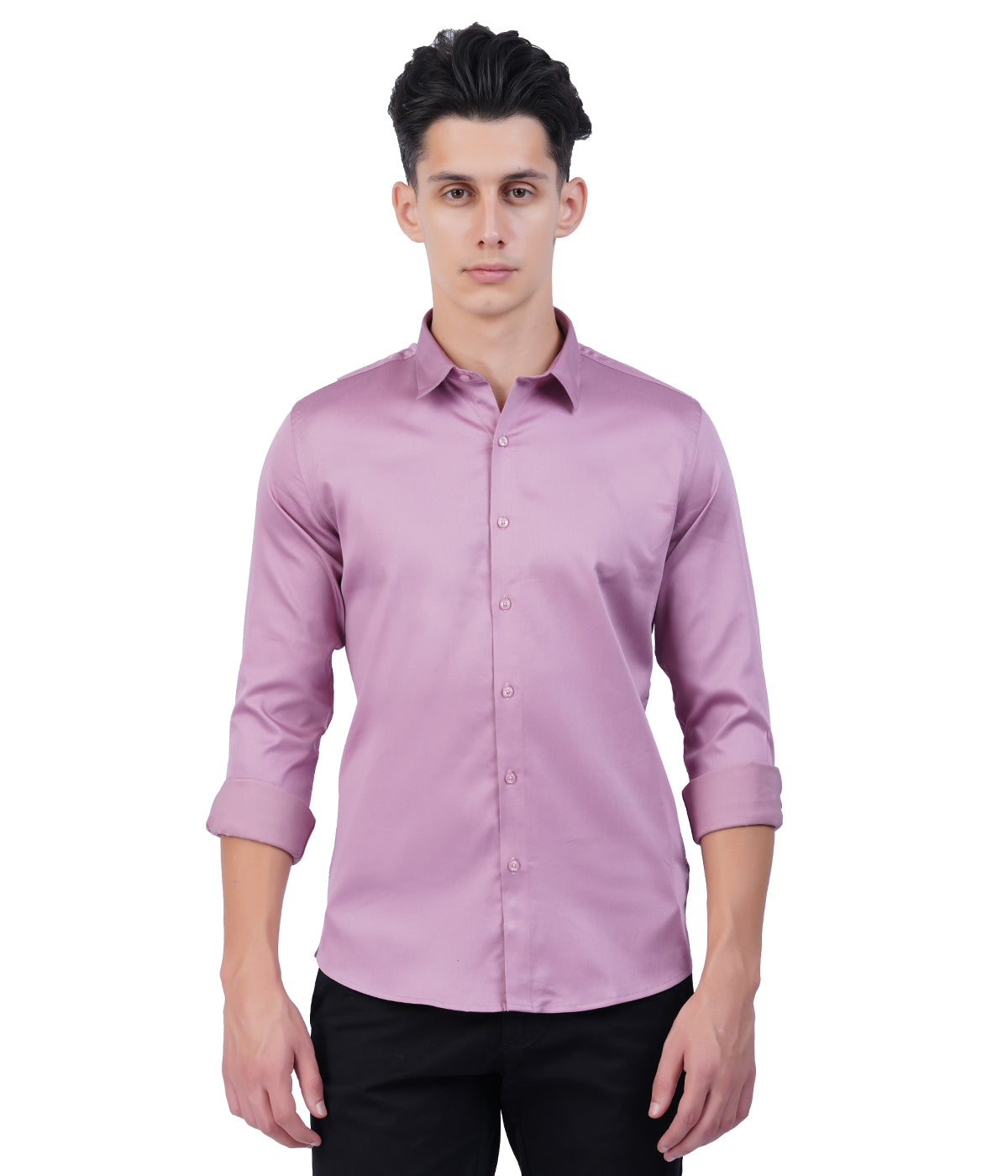 Men's Lavender Pink Shirt with Full Sleeves
