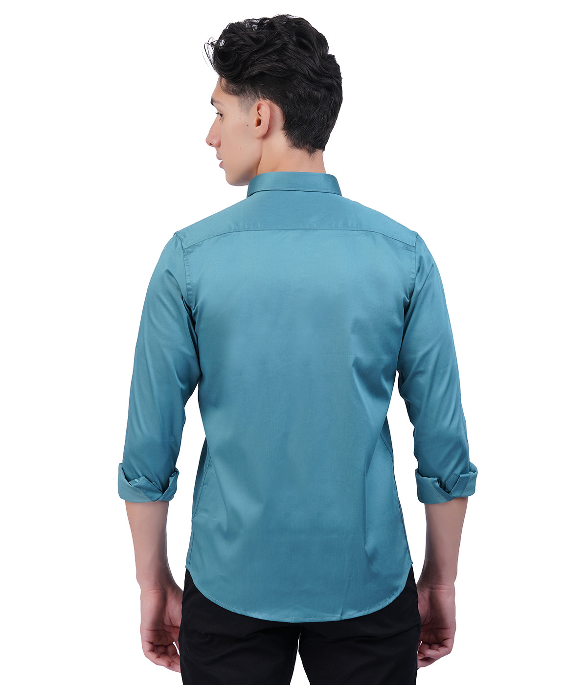 Men's Peacock Blue Shirt with Full Sleeves
