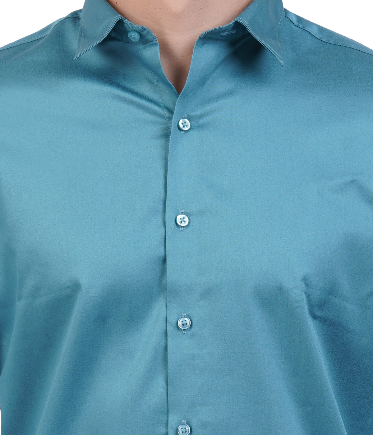 Men's Peacock Blue Shirt with Full Sleeves