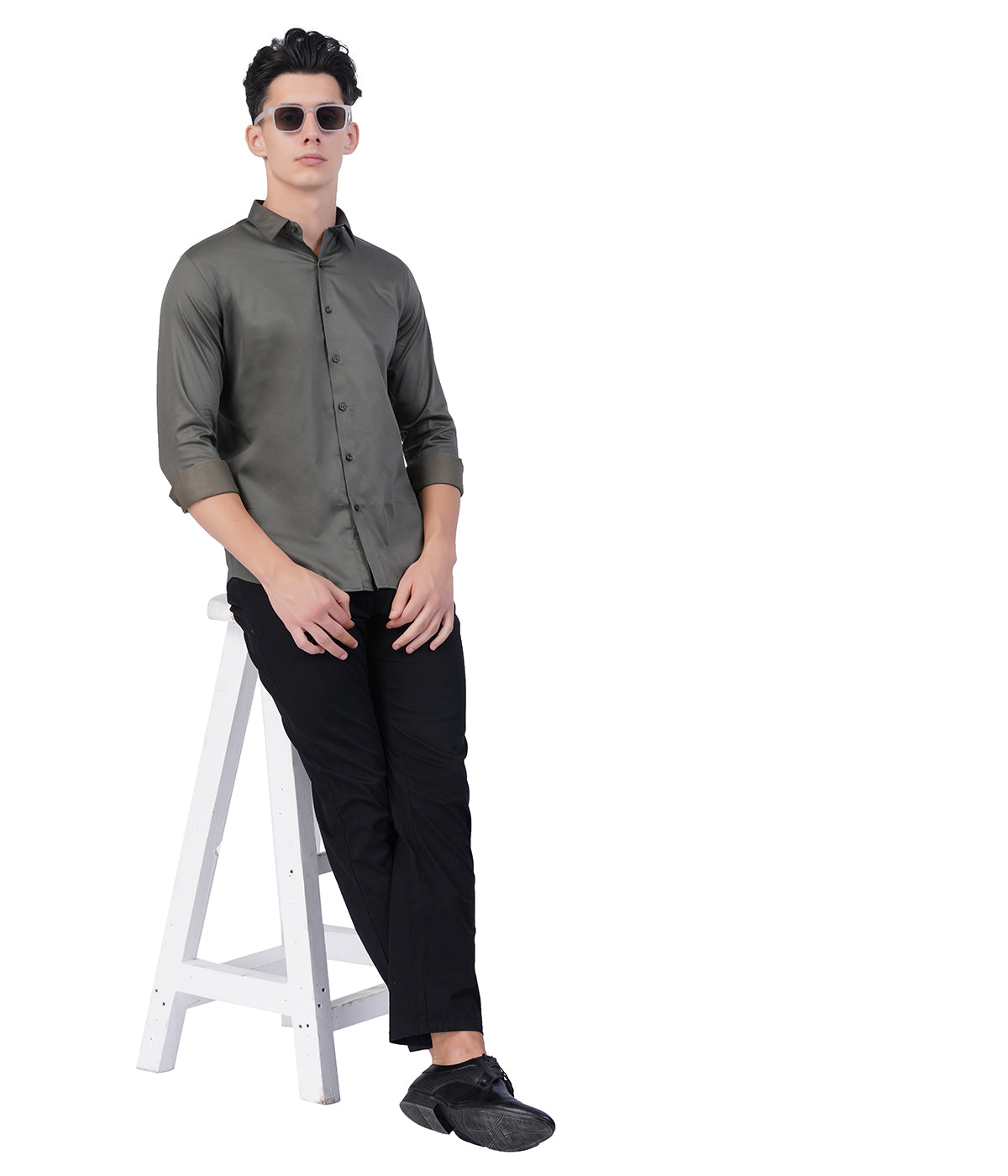Men's Dark Grey Shirt with Full Sleeves