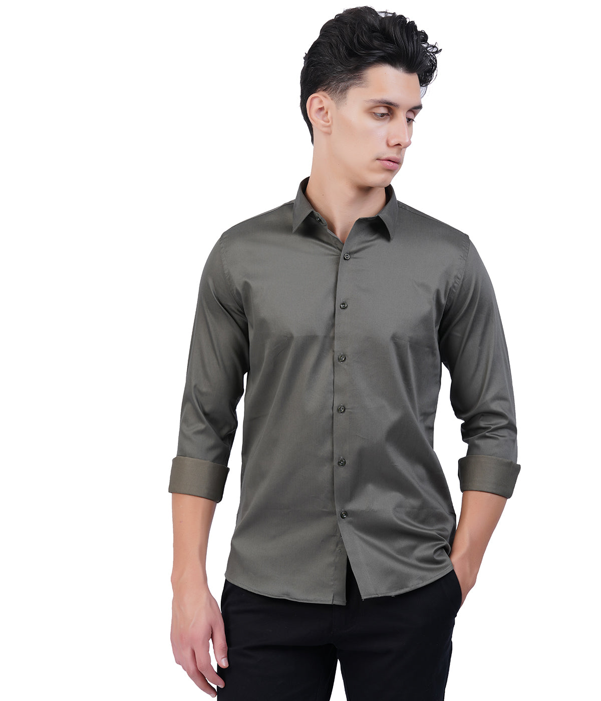 Men's Dark Grey Shirt with Full Sleeves