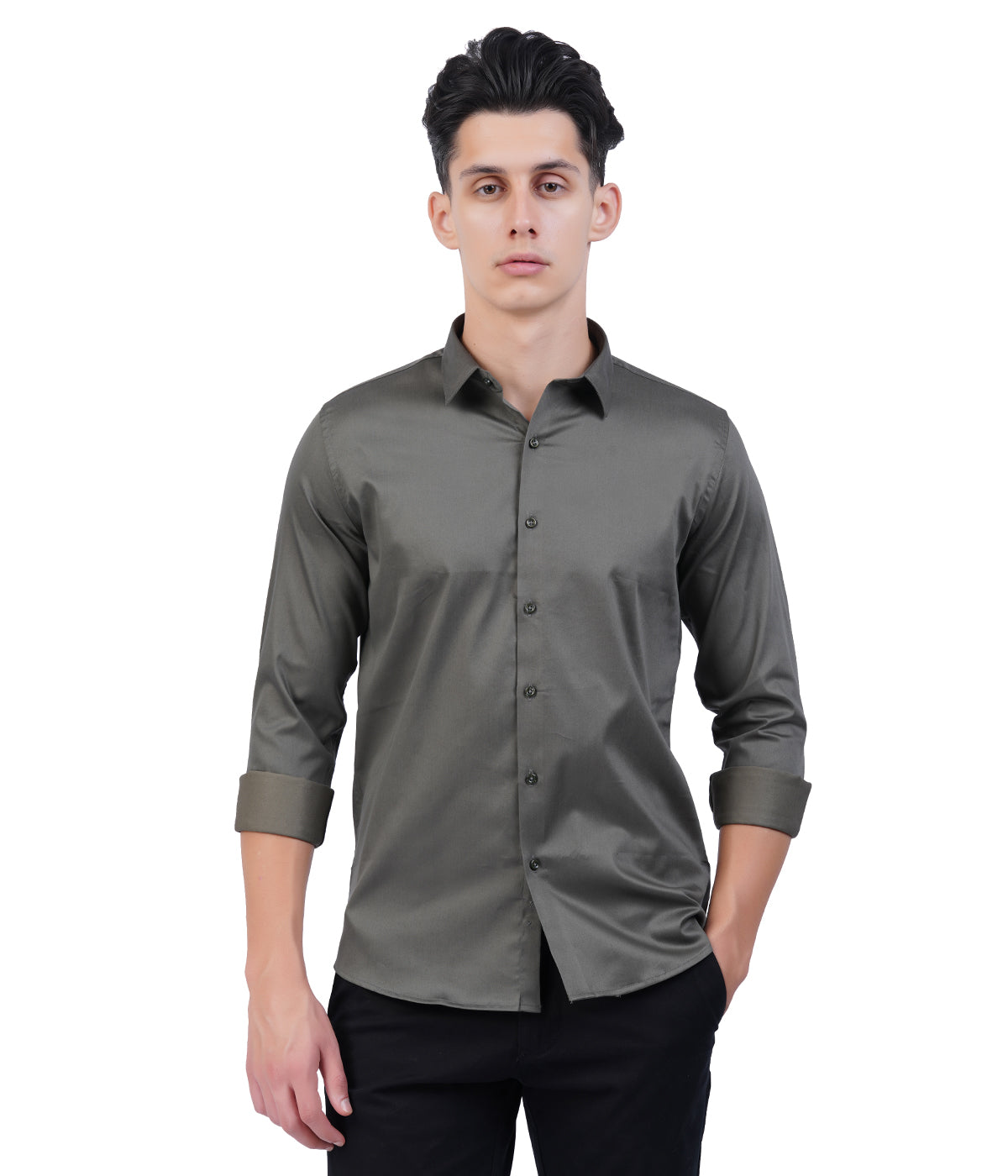 Men's Dark Grey Shirt with Full Sleeves
