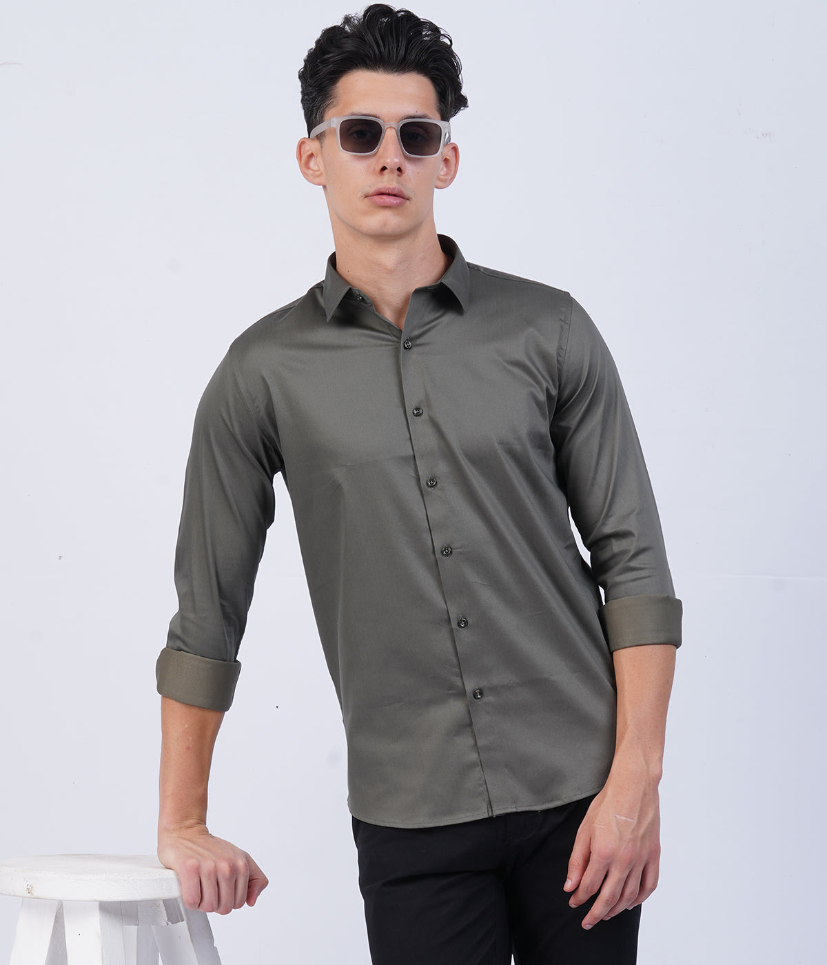 Men's Dark Grey Shirt with Full Sleeves