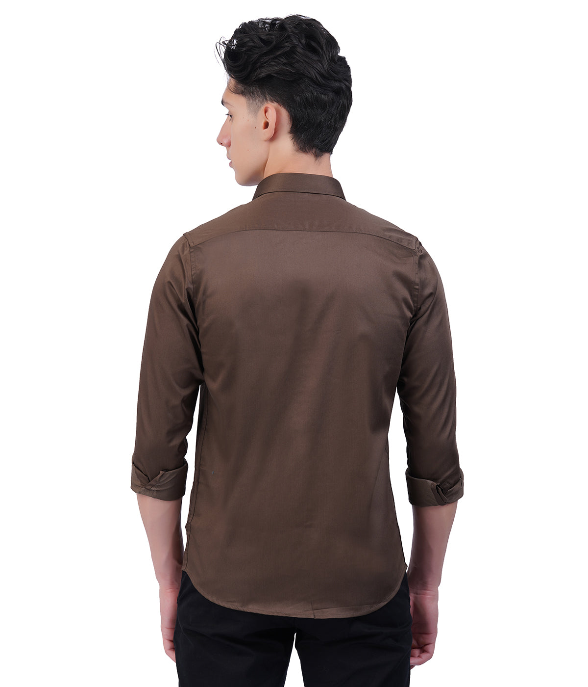 Men's Coffee Brown Shirt with Full Sleeves