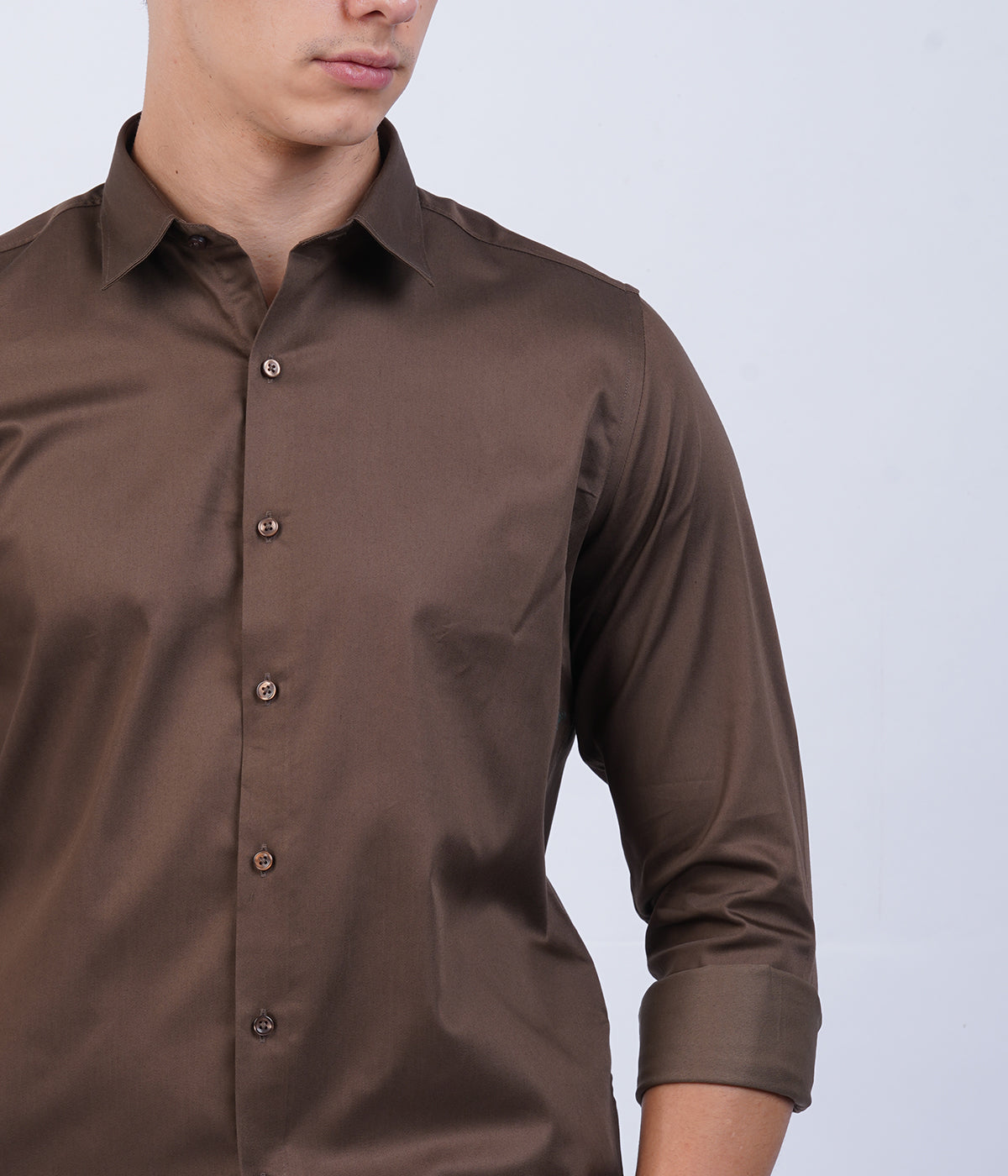 Men's Coffee Brown Shirt with Full Sleeves