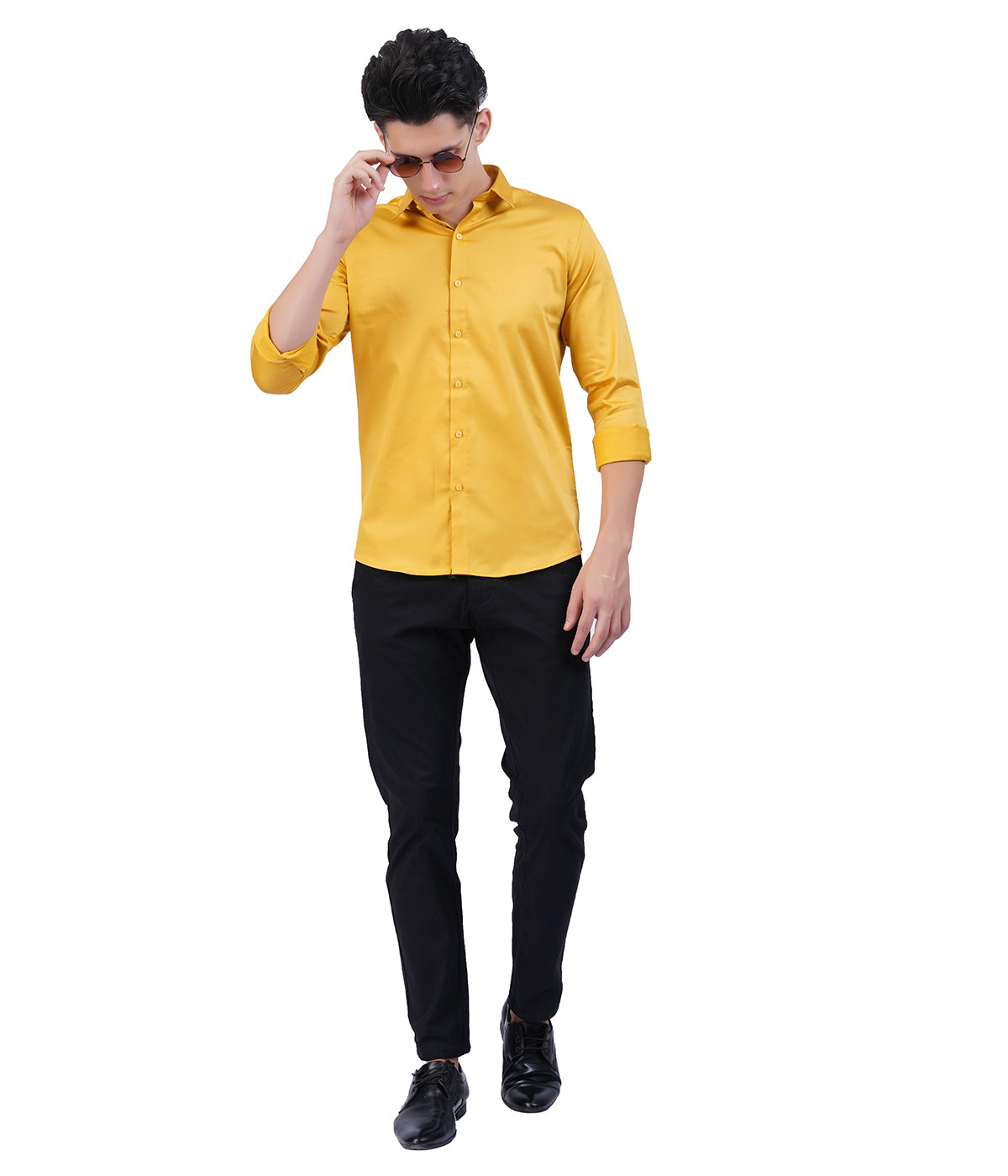 Men's Mustard Yellow Shirt with Full Sleeves