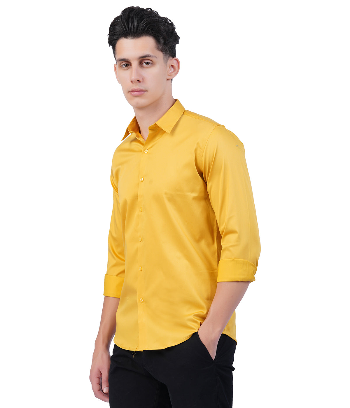 Men's Mustard Yellow Shirt with Full Sleeves