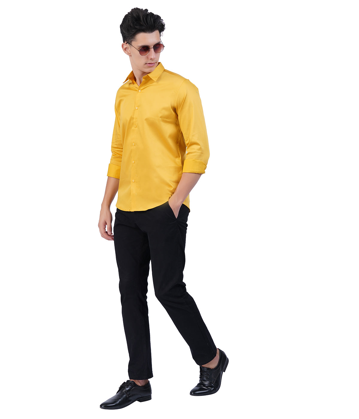 Men's Mustard Yellow Shirt with Full Sleeves