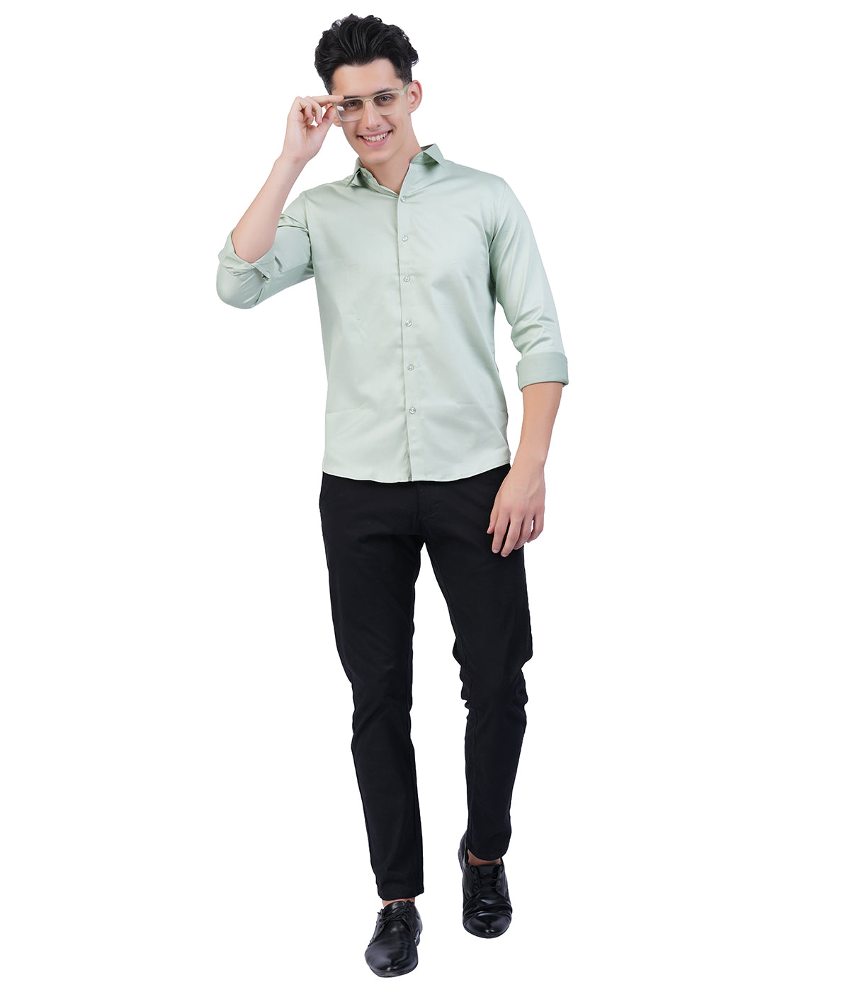 Men's Mint Green Shirt with Full Sleeves
